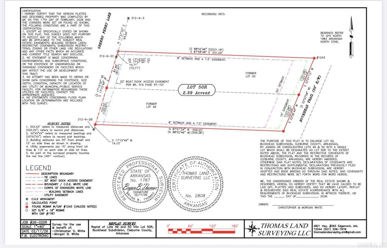 Lot 50R Buckhead Trail  Drasco, AR