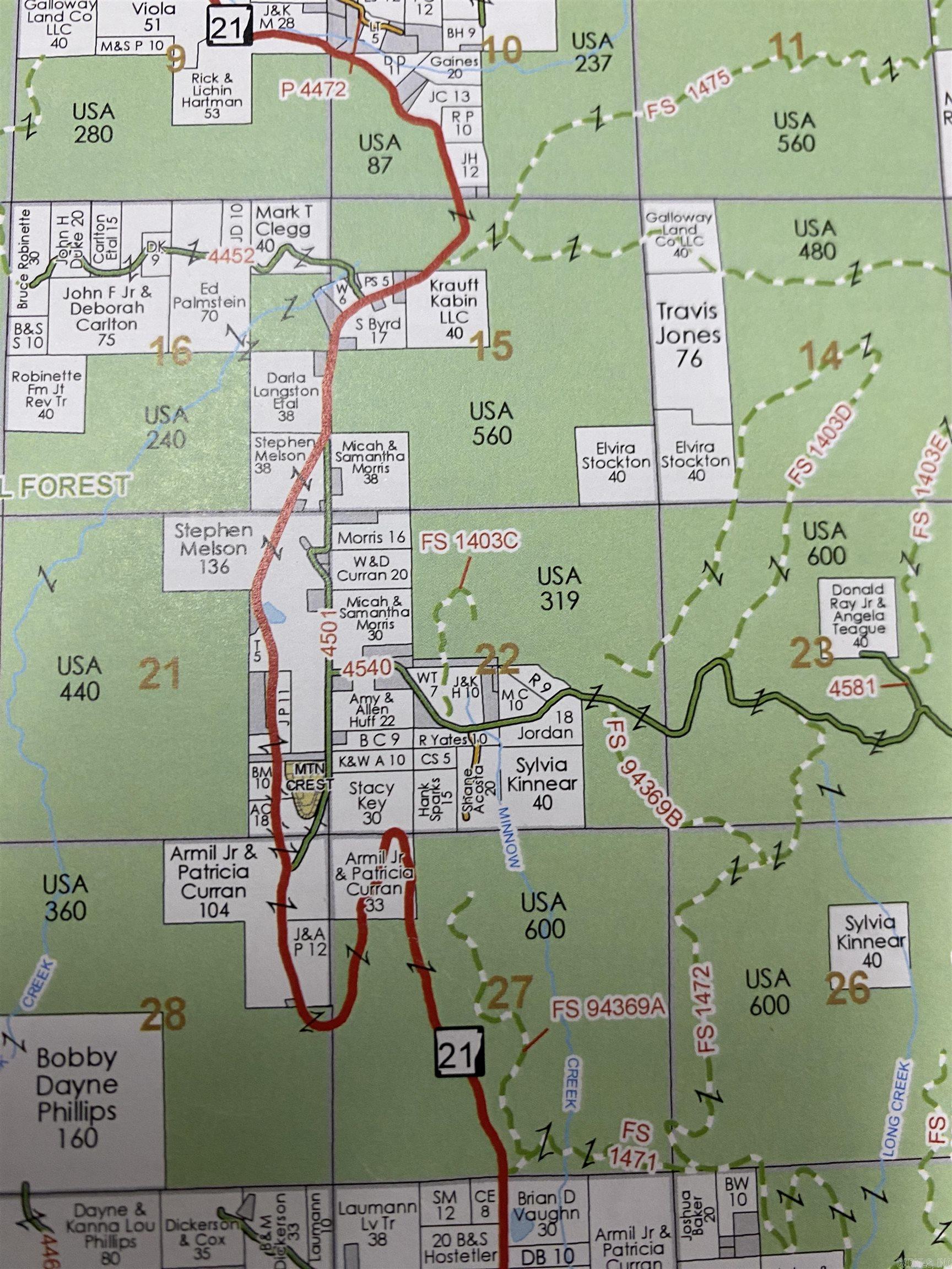 40 Acres +/- Off CR 4540  Ozone, AR