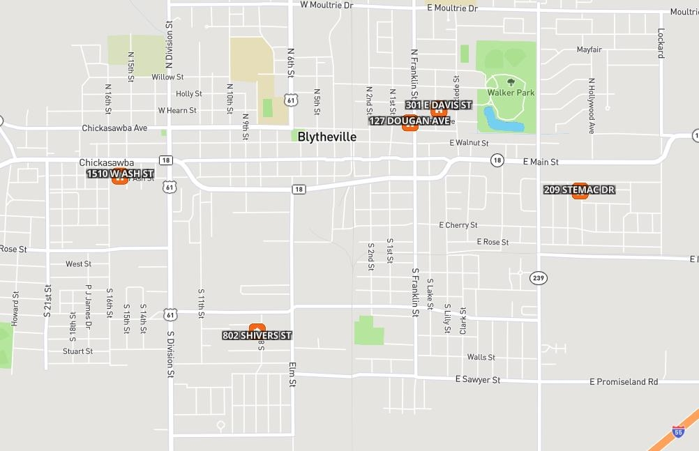 209 Stemac Drive 1510 W Ash , 802 Shivers, 127 Dougan, & 301 Davis Blytheville, AR