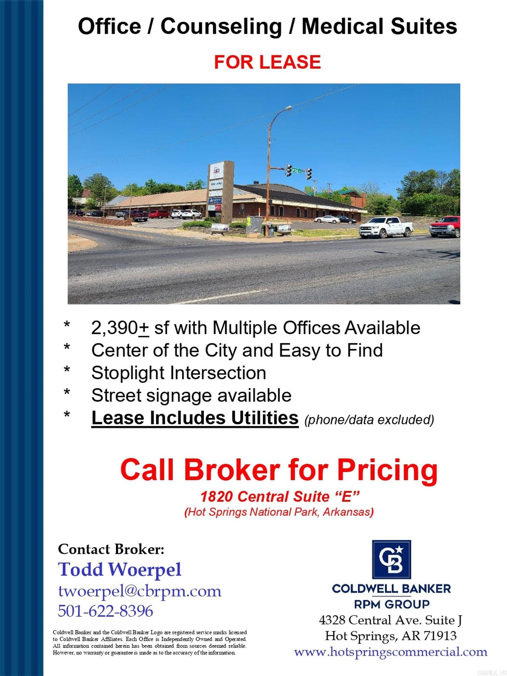 1820 Central Avenue, Suite E  Hot Springs, AR