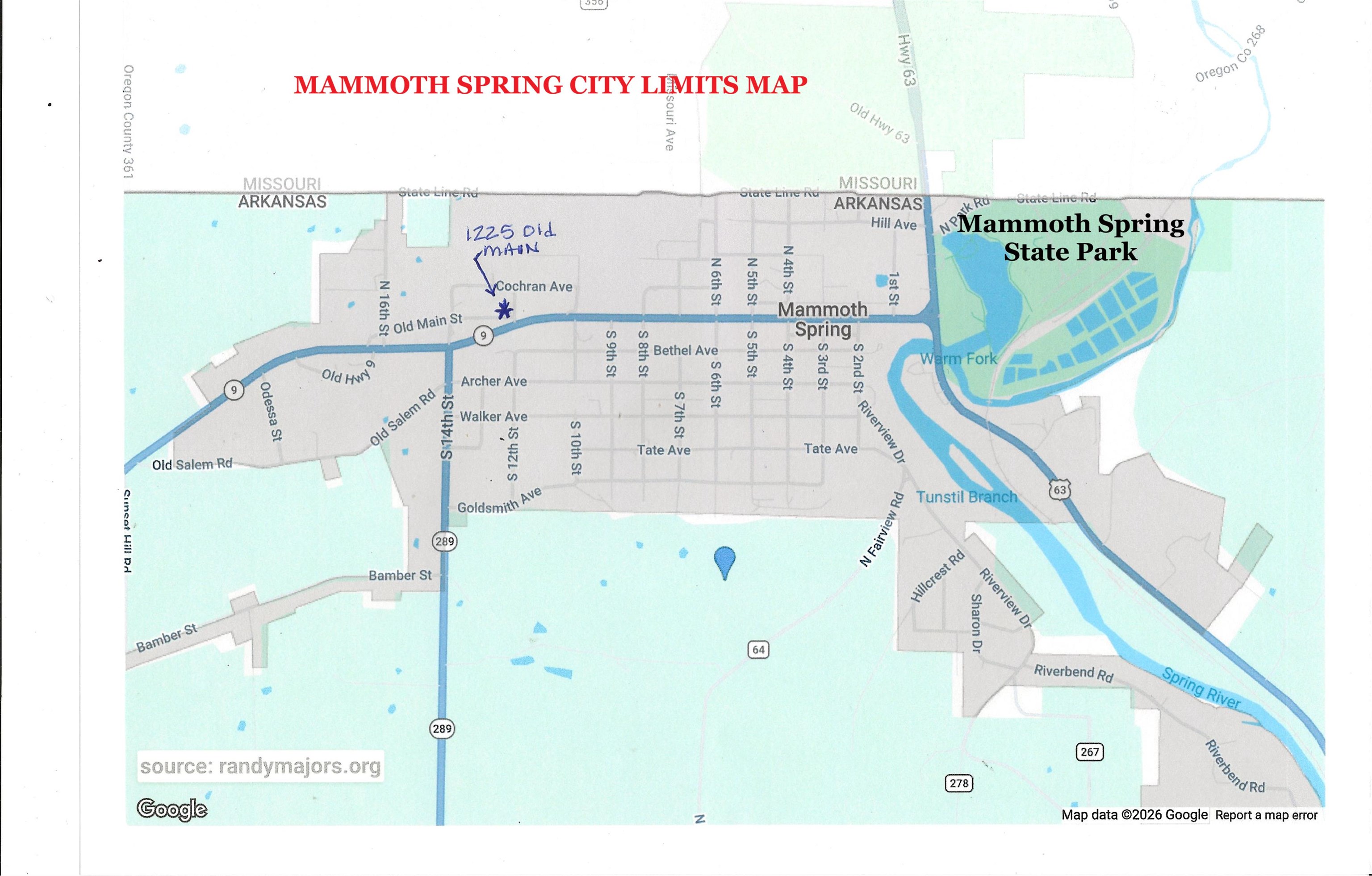 1225 Old Main  Mammoth Spring, AR