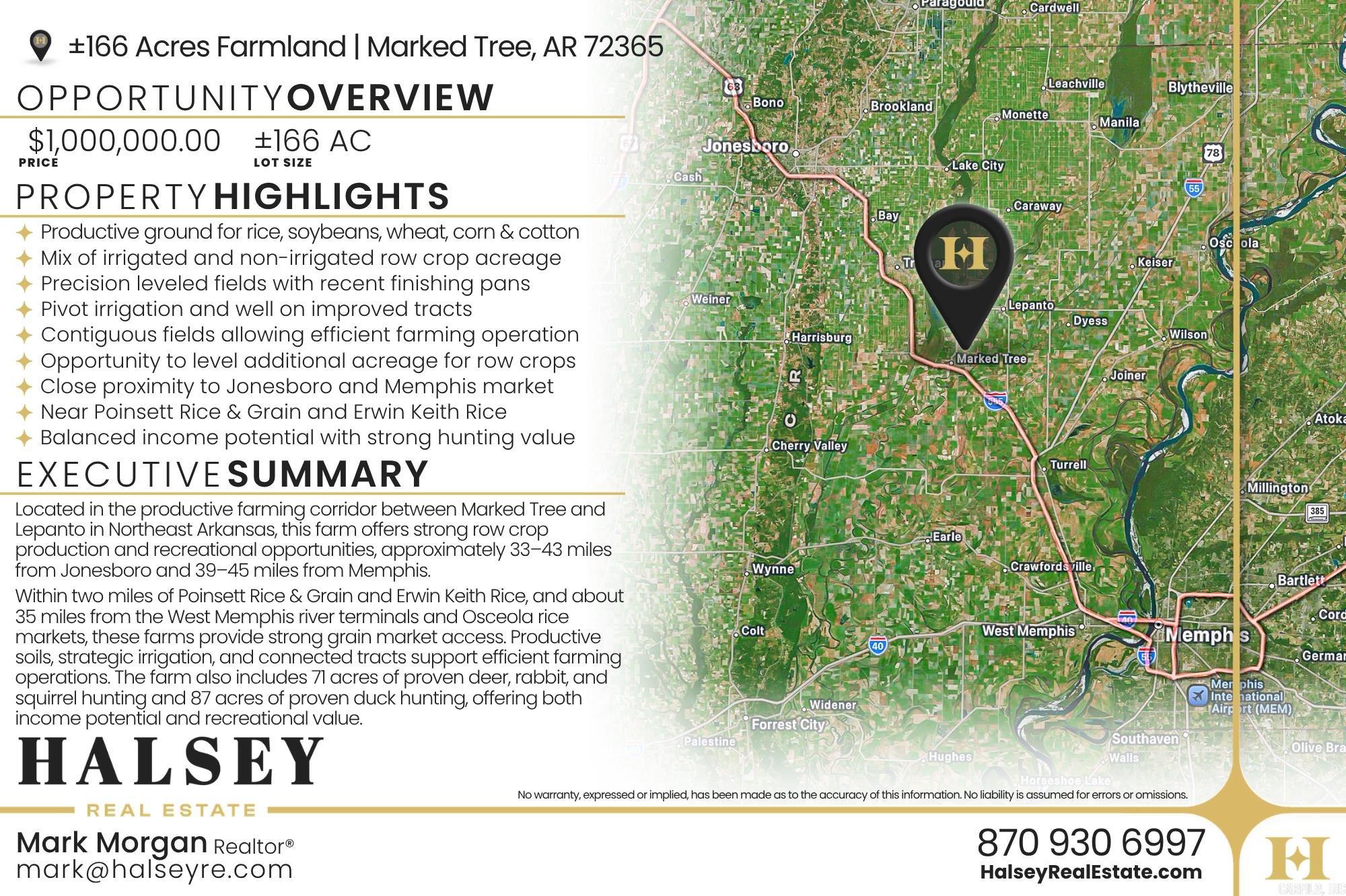 166.41 Acres  Marked Tree, AR