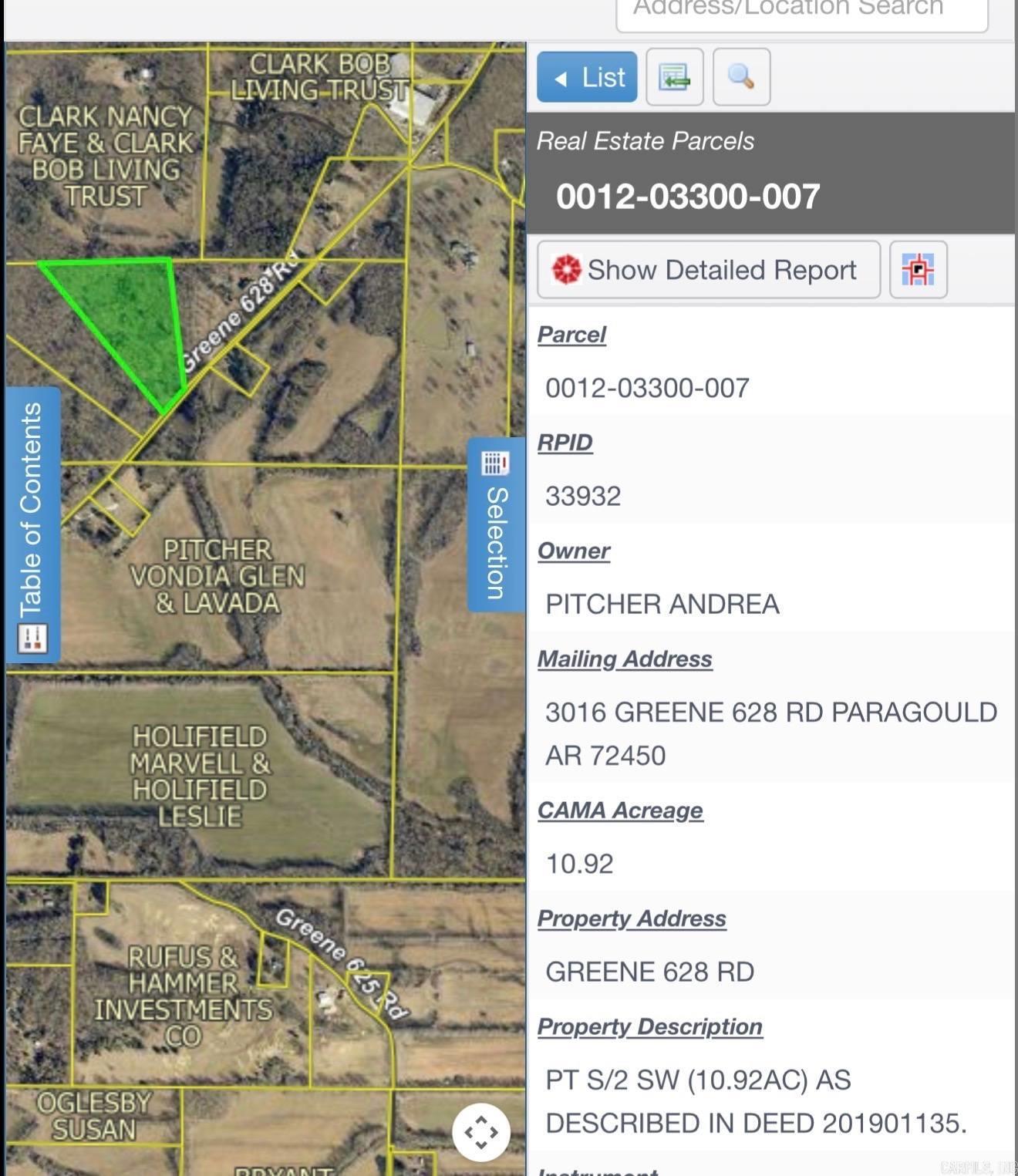 TRACT 1 GREEENE 628 ROAD 10.92 AC  Paragould, AR