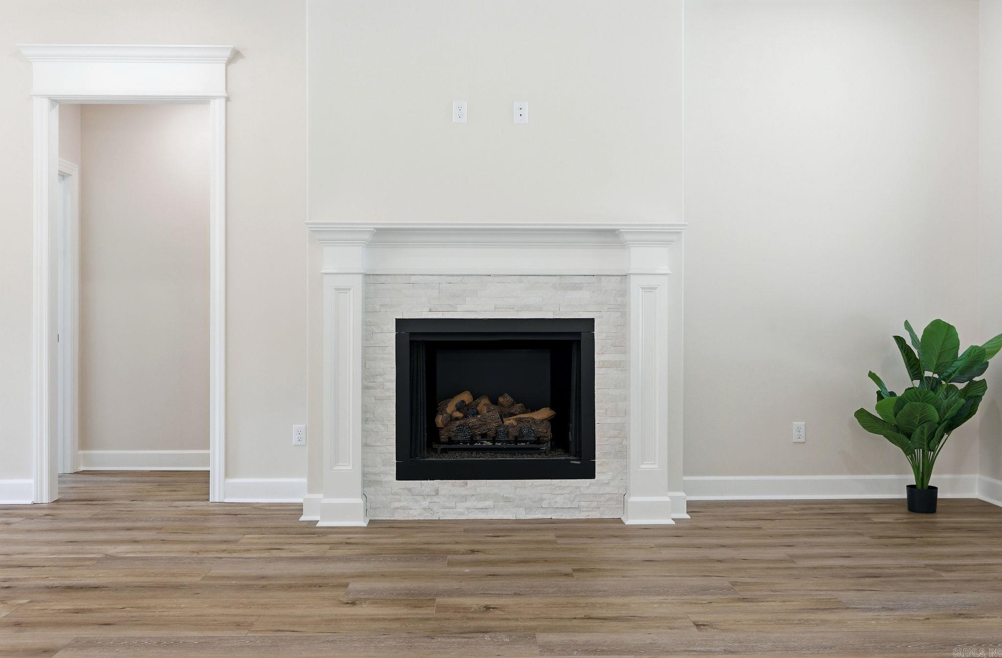 cozy, low maintenance gas/log fireplace