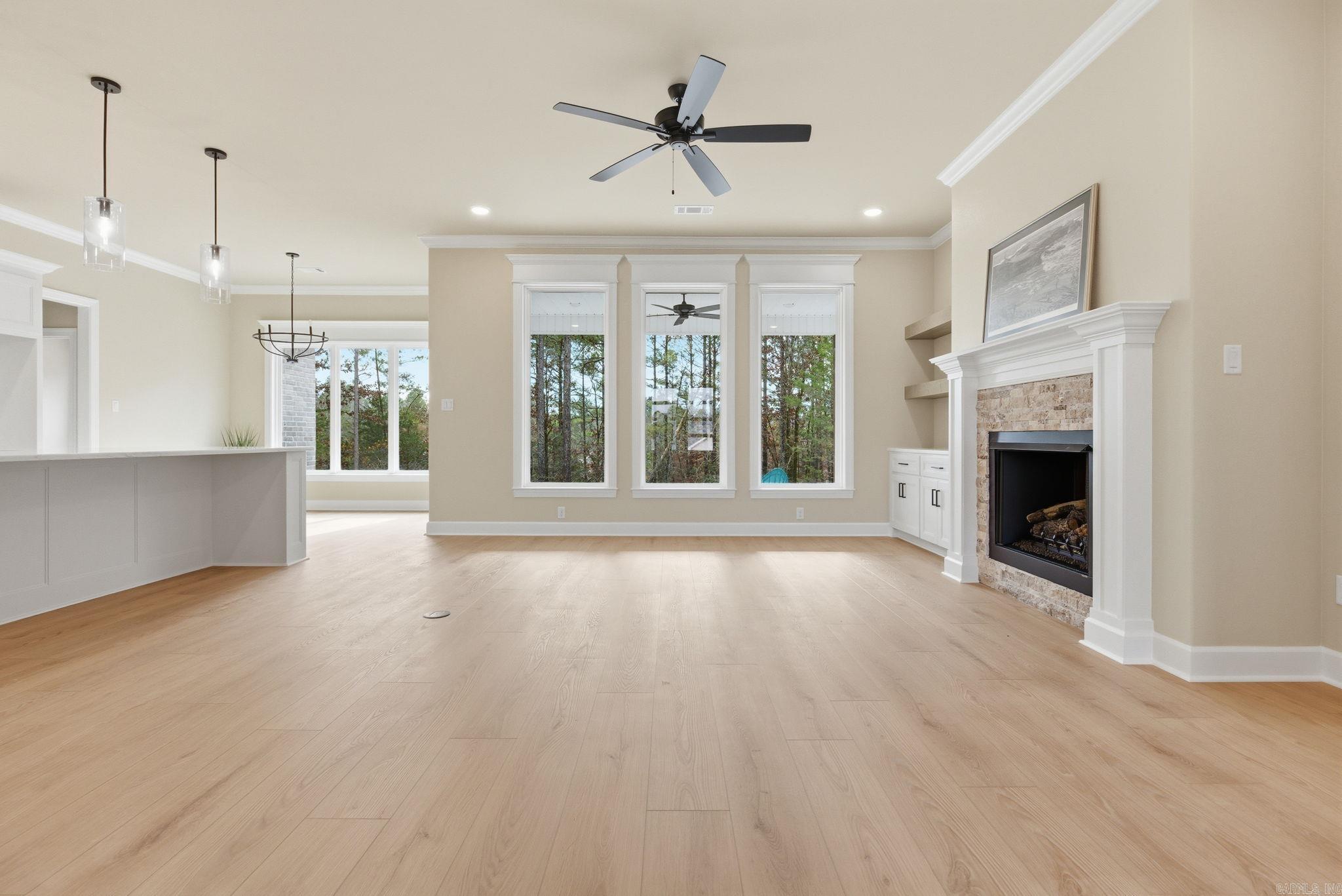 open-concept living with luxury vinyl flooring