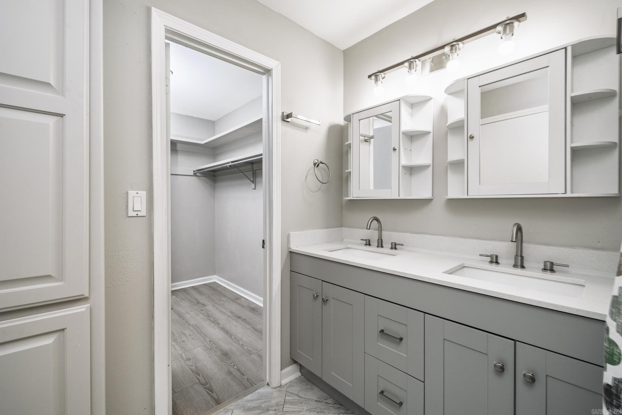 Primary Bath Dual Vanities and Walk-in Closet