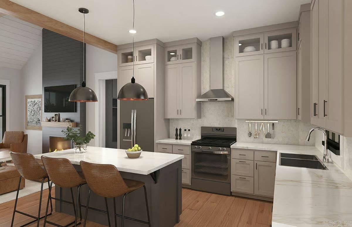 Digital rendering of the kitchen.