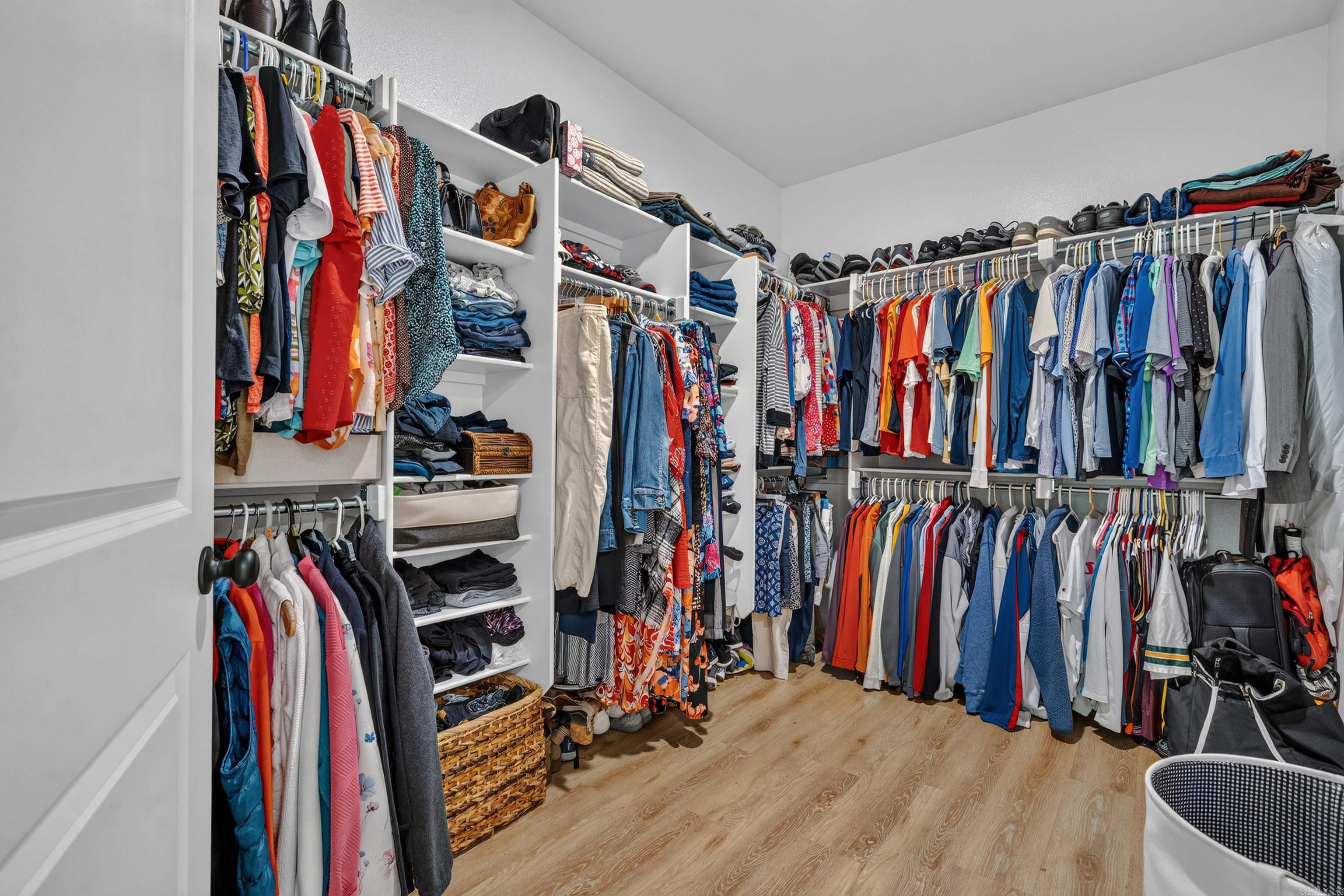 spacious walk-in closet, right off of laundry room