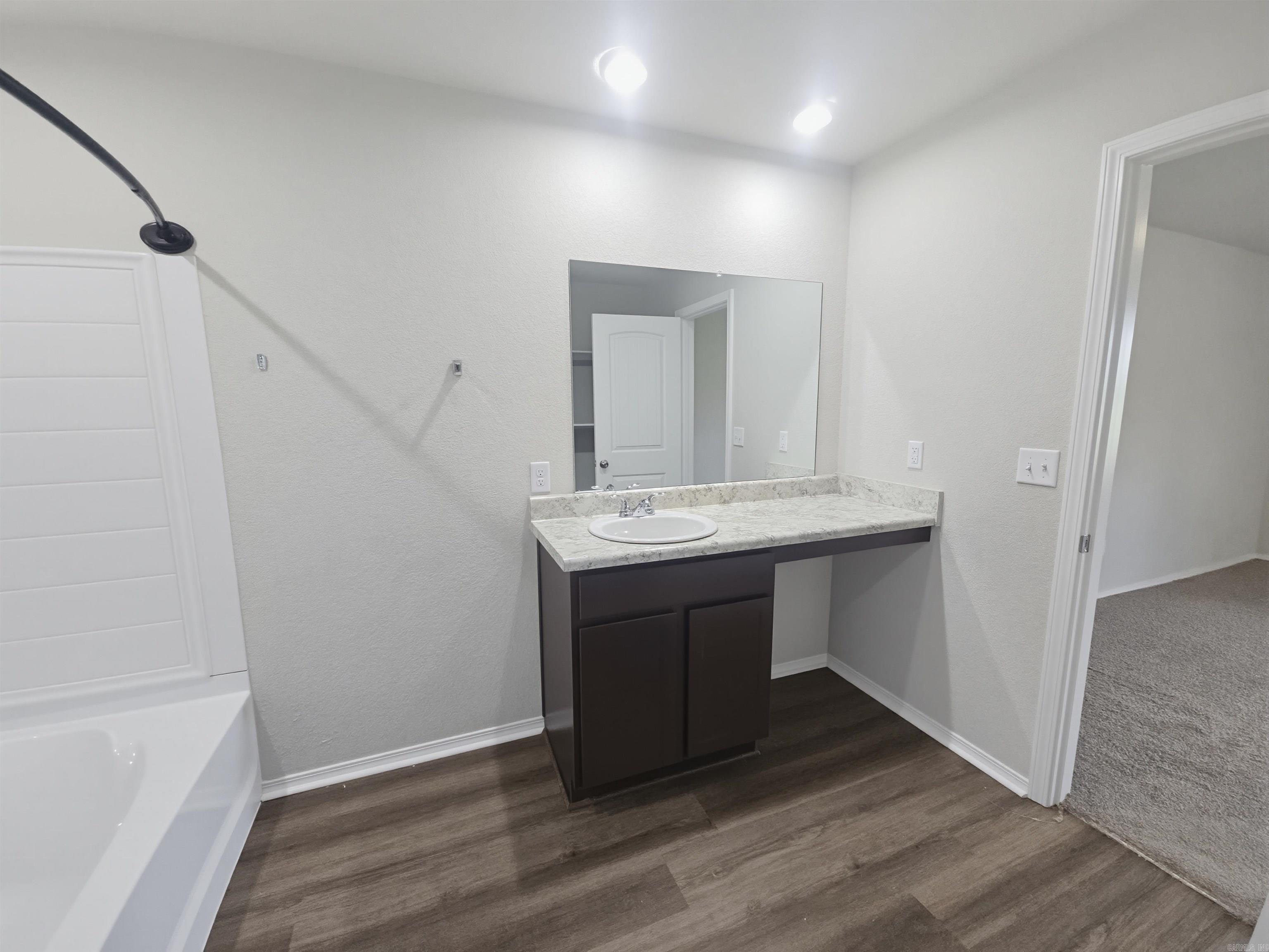 Spacious primary bathroom
