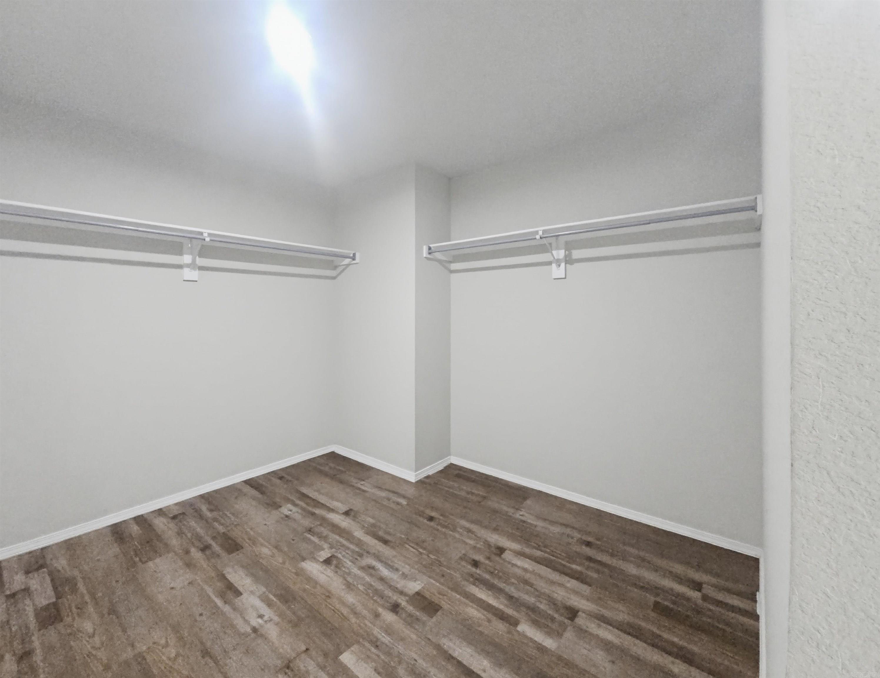 Large walk-in closet off primary bathroom