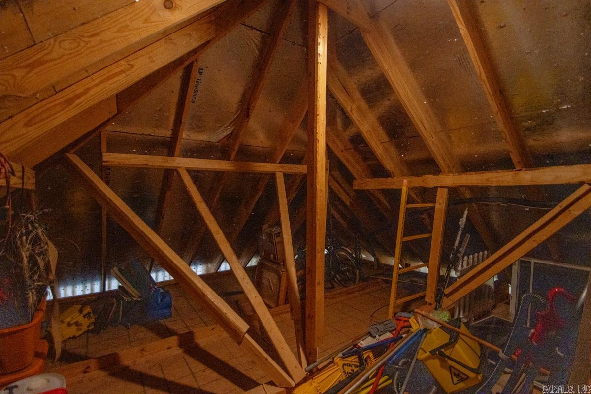 Walk-up floored attic (from garage)