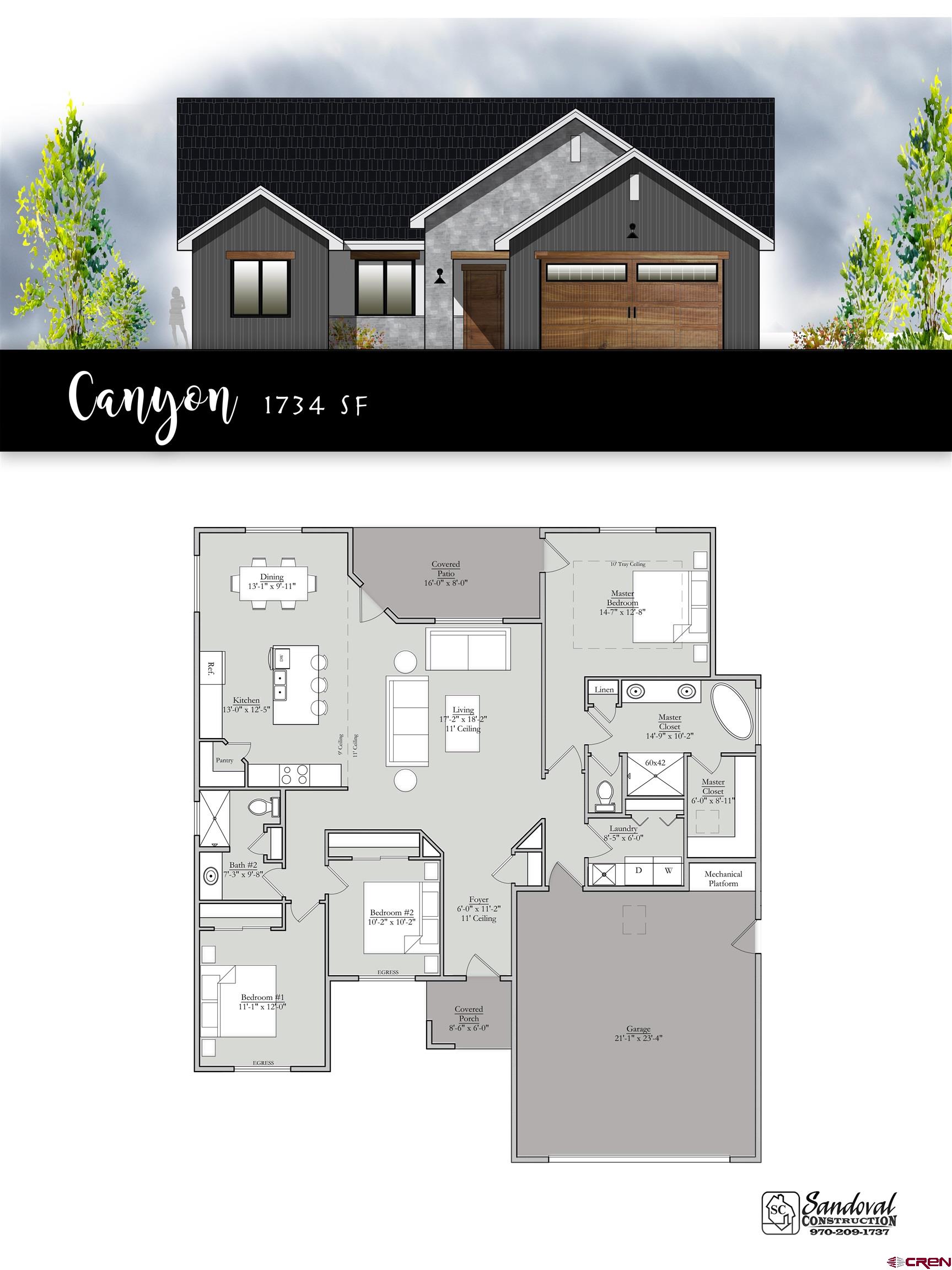 This brand-new TO BE BUILT construction by renowned builder Sandoval Construction showcases beautiful finishes and thoughtful upgrades throughout. High vaulted ceilings and expansive windows flood the home with natural light, while the main living area is anchored by an attractive electric fireplace. Modern design is seamlessly blended with traditional elements—hallmarks of Sandoval builds that feel both welcoming and sleek. On-trend neutral colors, luxurious textures and finishes, and a complete kitchen appliance package including range/oven, range hood, dishwasher and refrigerator, and the whole-home fixture package elevate this residence to true high-end living. Situated on a generous quarter-acre lot, the property offers ample space for a grassy yard or xeriscaped landscaping (not included). Located in the desirable Brown Ranch subdivision, residents enjoy access to green spaces, recreational paths, a park, and more. Call today for additional information and let us help bring you home!