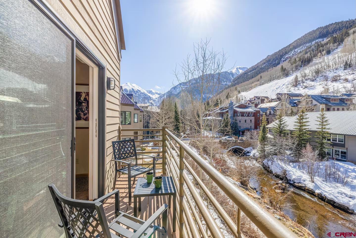 Viking Lodge is ideally located along the banks of the San Miguel River in the town of Telluride. This south-facing, third-floor condo features abundant natural light, and a seamless single-level layout. Step onto the private deck to enjoy the soothing sounds of the river and sweeping views of the ski area, the river, and Ballard Mountain.  Viking 311 is a strong performer, generating approximately $90,000 annually in rental income. Guests love its cozy yet comfortable accommodations, stunning mountain views, walkable access to everything Telluride has to offer, and the on-site saltwater pool. Whether you're an investor or a local buyer, this exceptional condo is truly a must-see.