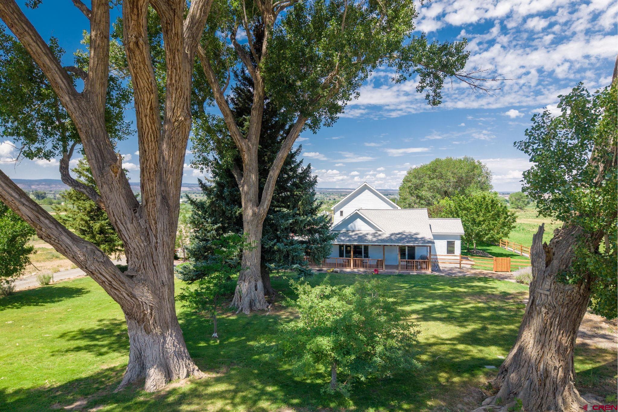 Experience the perfect blend of peaceful country living and modern comfort on 3.21 irrigated acres in one of Montrose's most desirable locations along Spring Creek. Tucked away among mature trees, this private retreat offers the freedom you've been searching for with no HOA or covenants to limit your lifestyle.  Inside, you'll find a beautifully remodeled kitchen showcasing quality craftsmanship and thoughtful finishes throughout. Step outside to the inviting wraparound covered porch, the perfect place to enjoy Colorado sunsets, morning coffee, and the tranquility of your surroundings.  The property also features a dedicated RV setup complete with water and electricity, providing excellent flexibility for guests, travel enthusiasts, or additional parking. Zoned General Agriculture, this property offers endless possibilities, including farming, ranching, producing agricultural products, and the potential for an Accessory Dwelling Unit (ADU), subject to county regulations.  Whether you're dreaming of a hobby farm, space for animals, or simply a quiet country retreat with modern updates, this exceptional property offers the best of Colorado living. If you've been searching for the perfect combination of home, land, privacy, and opportunity, this is the one.