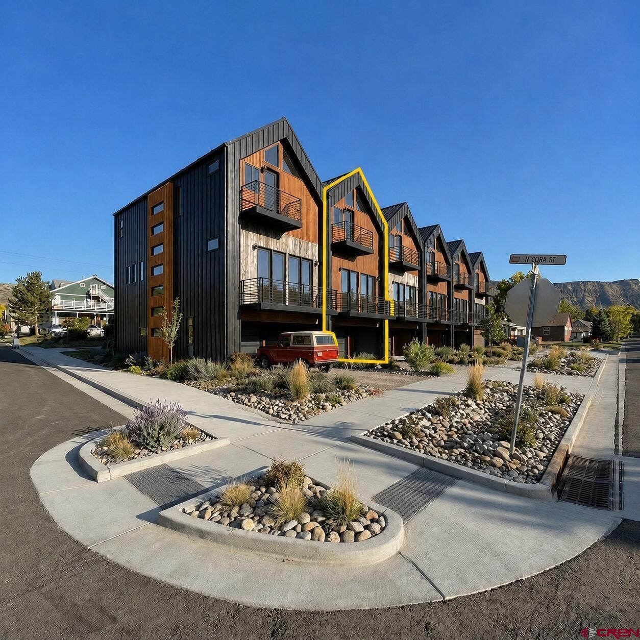 TO BE BUILT, expected completion Fall 2026. RidgSix is a modern collection of six newly constructed townhomes in the heart of Ridgway, designed for contemporary mountain living with clean architectural lines, open living spaces, high-performance SIP construction, enhanced sound separation between residences, and no HOA. Thoughtfully designed for both full-time living and lock-and-leave convenience, 612 Charles Street features multiple outdoor spaces, a private garage, and modern mountain functionality. Ideally located steps from Ridgway's vibrant downtown, Ridgway State Park, Telluride, Ouray, and Montrose Regional Airport. Some photos of this listing may include virtually staged amenities, furniture or fixtures.