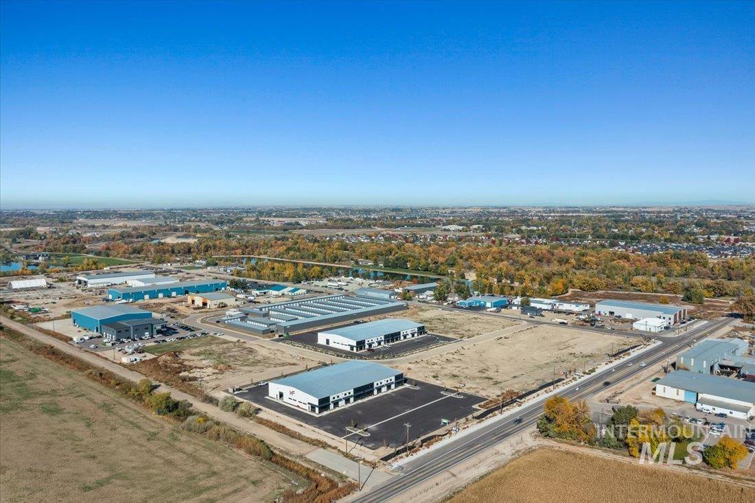 Aerial view of an industrial area