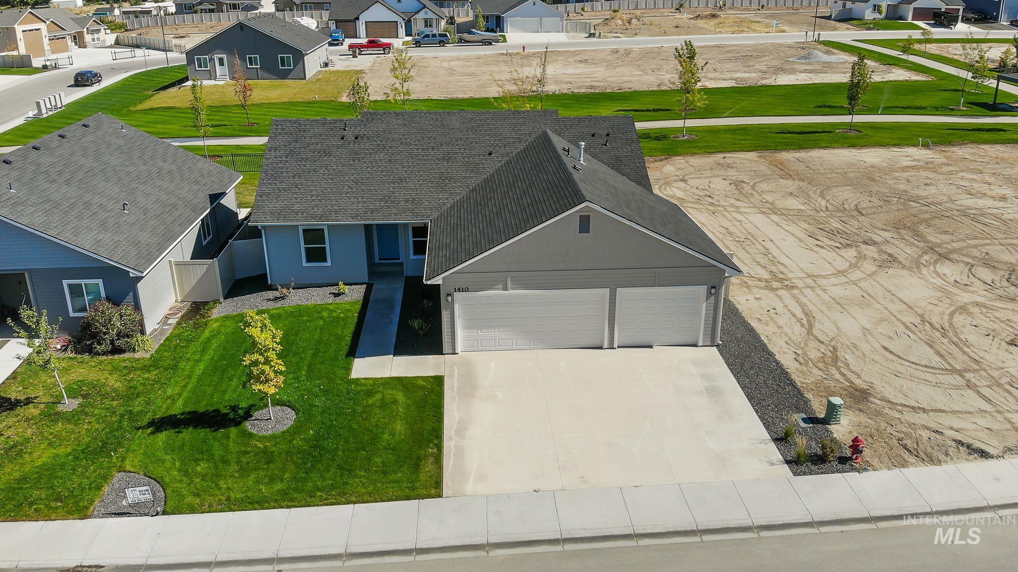 Aerial view of residential area