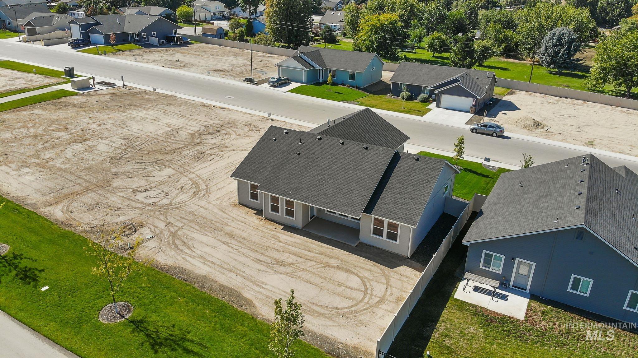 Aerial view of residential area