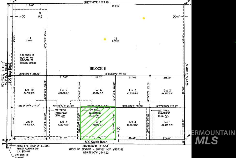 1816 E 1800 S, Gooding, Idaho 83330, Land For Sale, Price $65,900,MLS 98936088