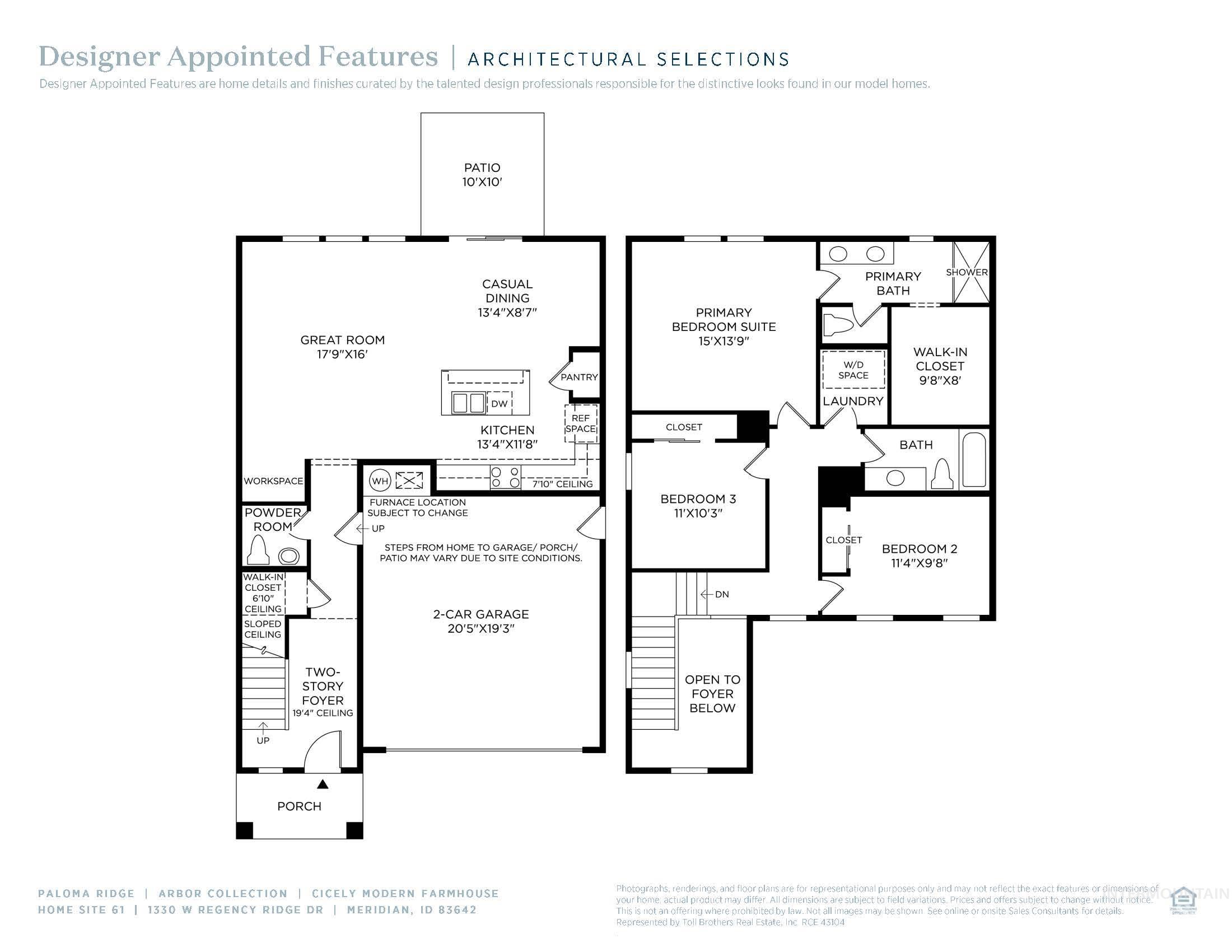 1330 W Regency Ridge Dr, Meridian, Idaho 83642, 3 Bedrooms, 2.5 Bathrooms, Residential For Sale, Price $440,000,MLS 98942712