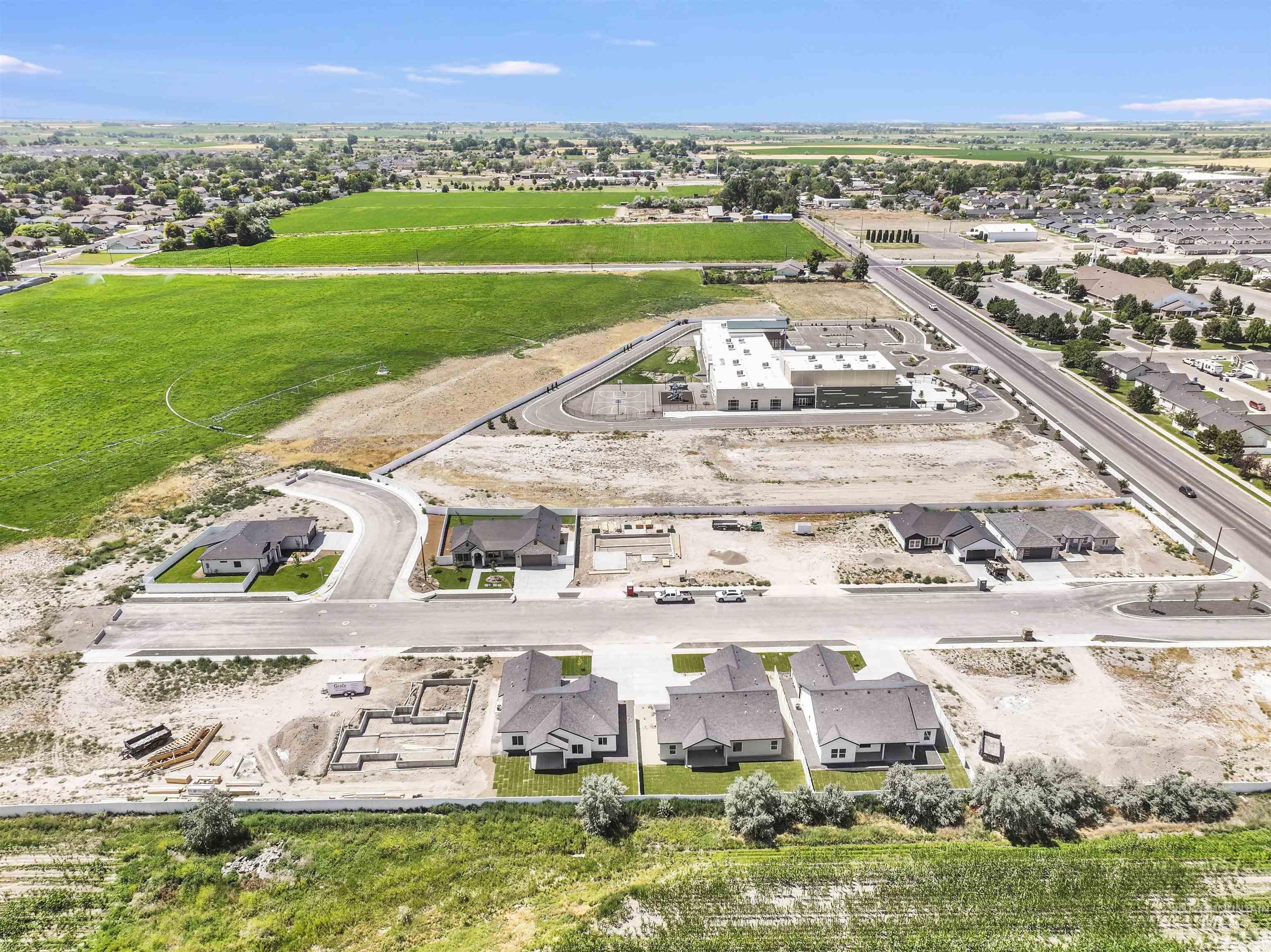 Aerial view of residential area