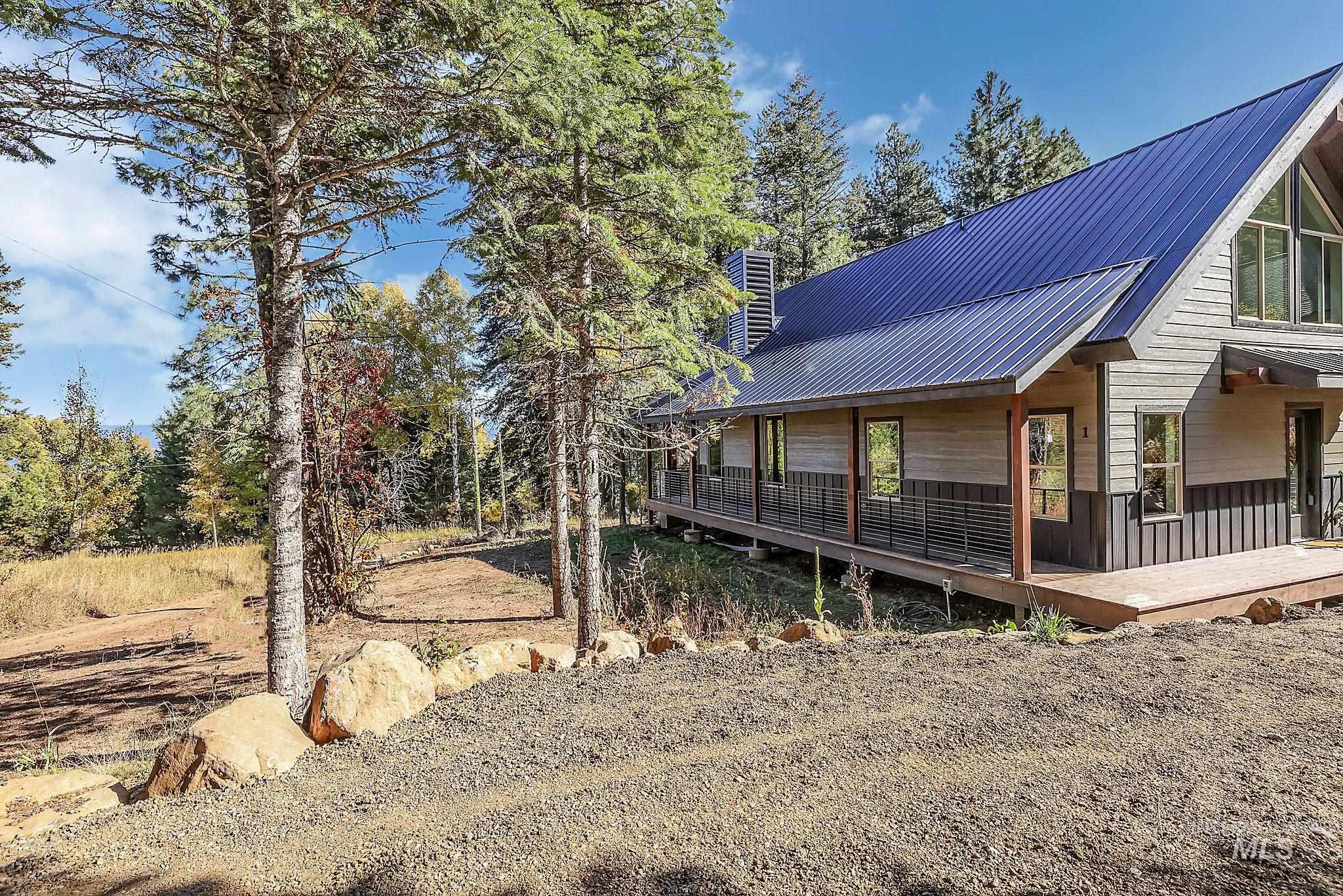 Back of house with a metal roof