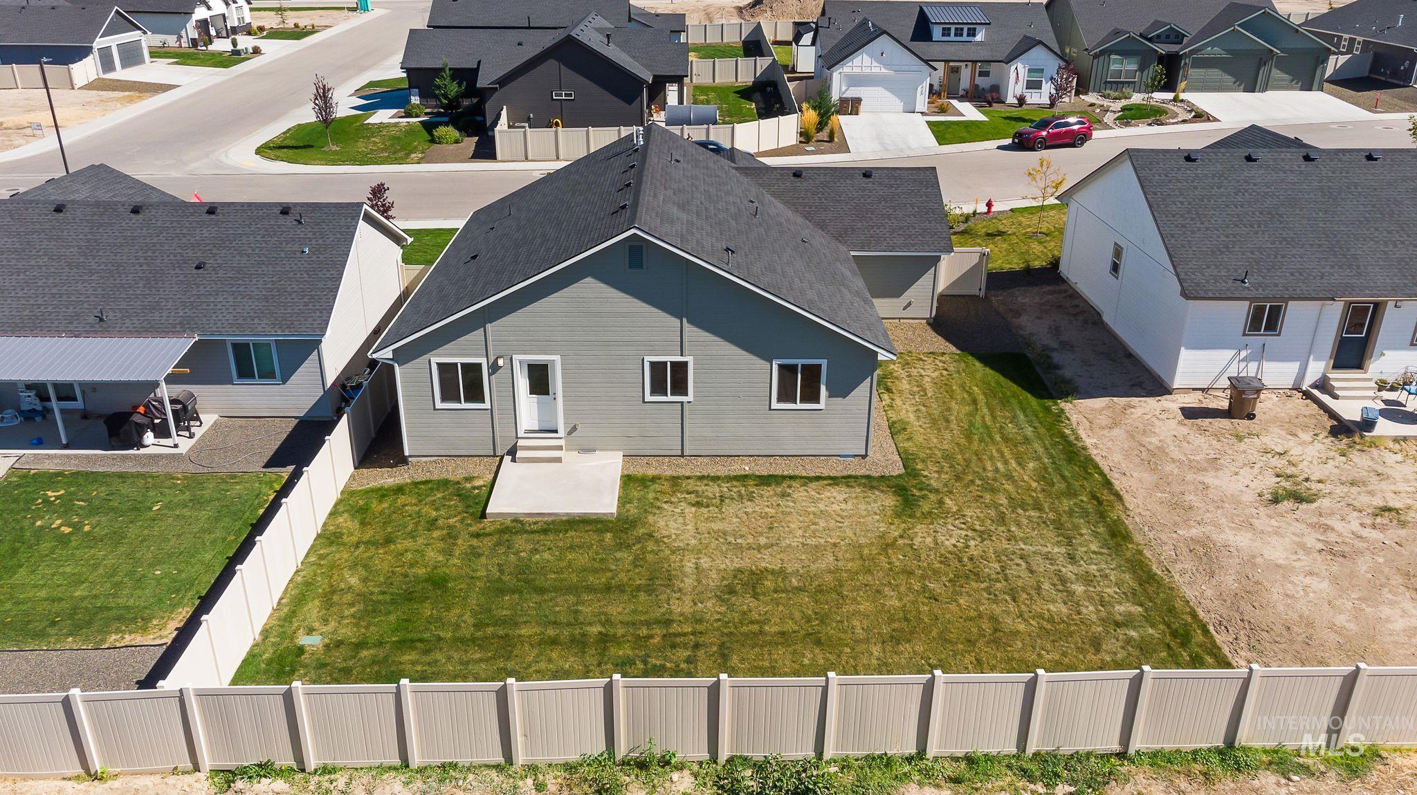 Aerial perspective of suburban area