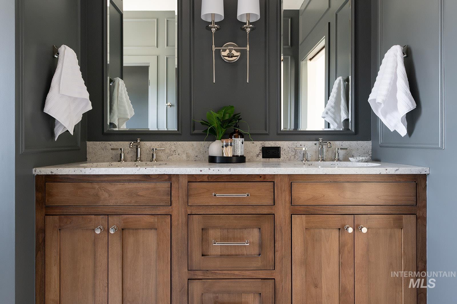 Full bathroom with double vanity