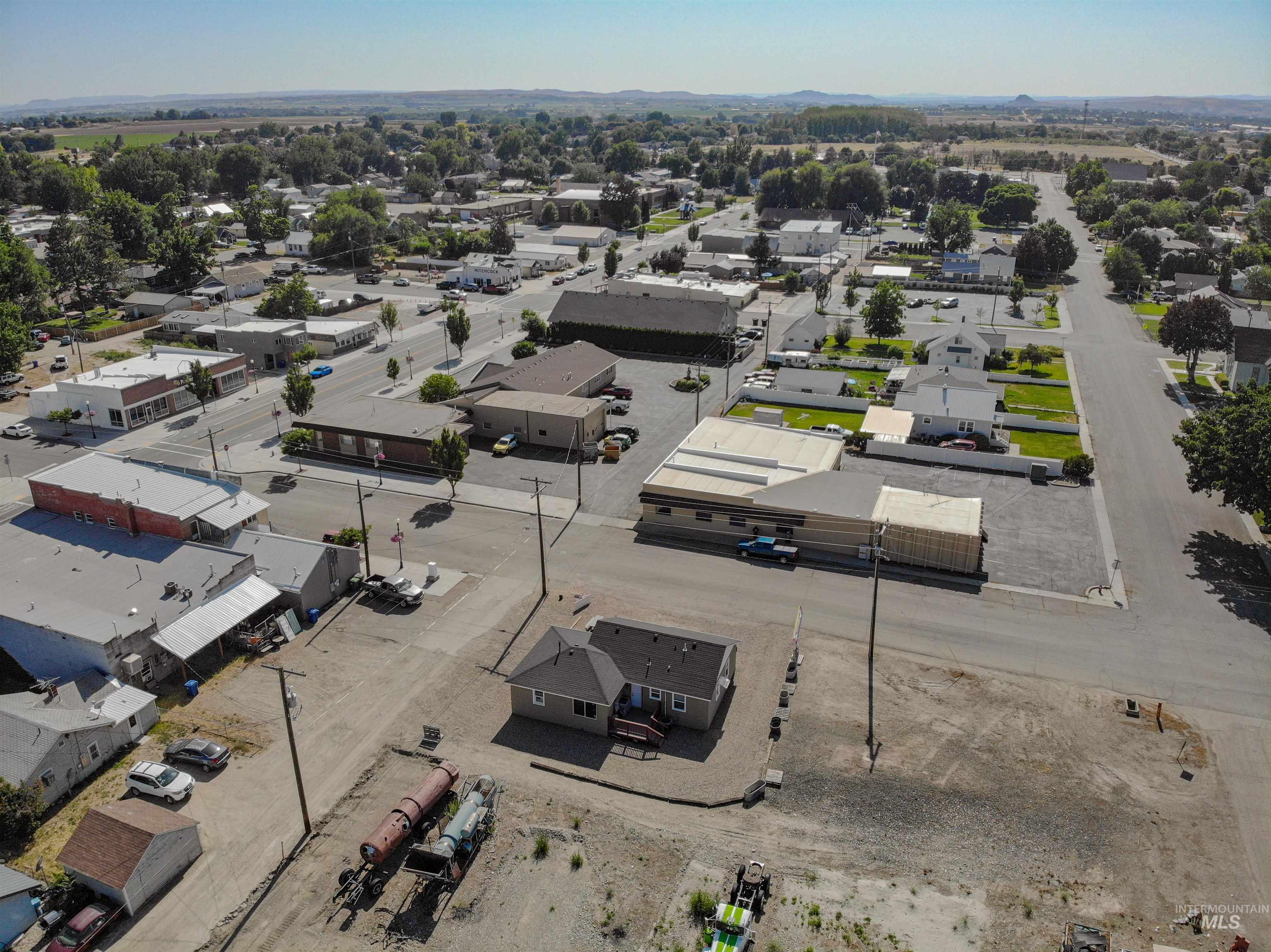Aerial view of residential area