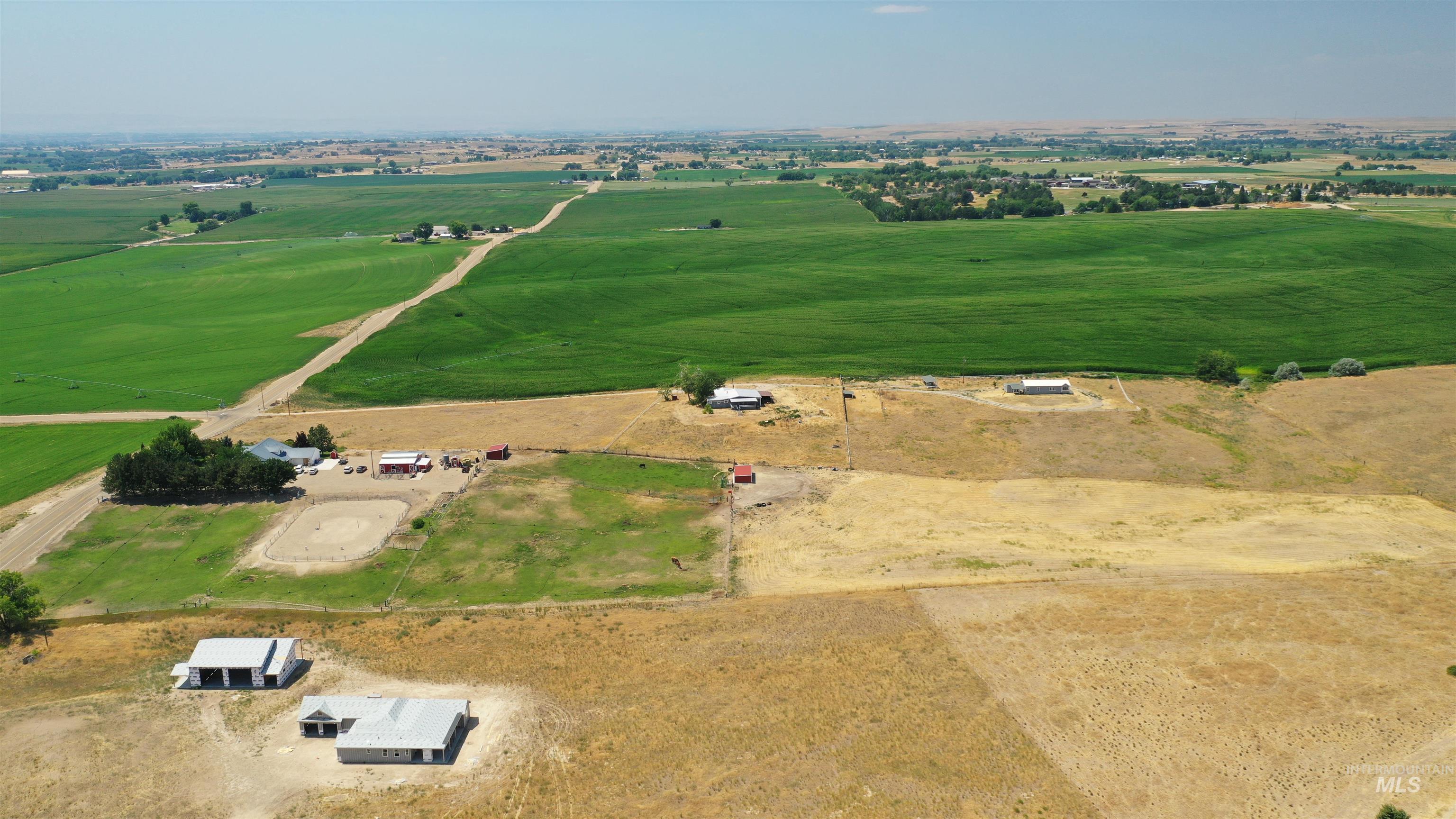 Aerial view of property's location with rural landscape