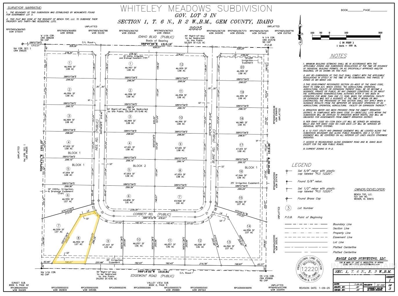 Lot 8 Corbett Rd, Emmett, Idaho 83617, Land For Sale, Price $225,000, 98956669