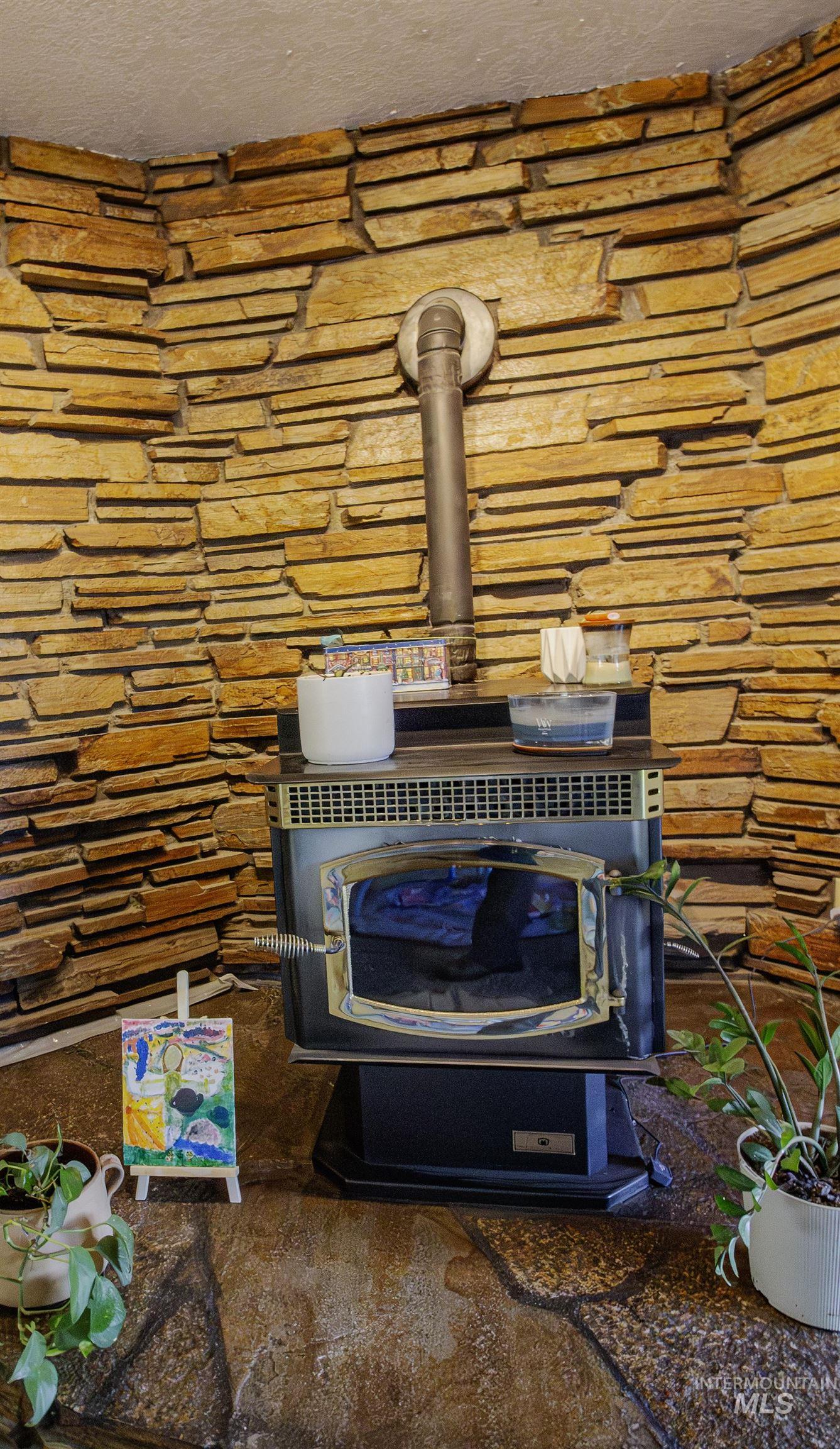 View of a pellet stove