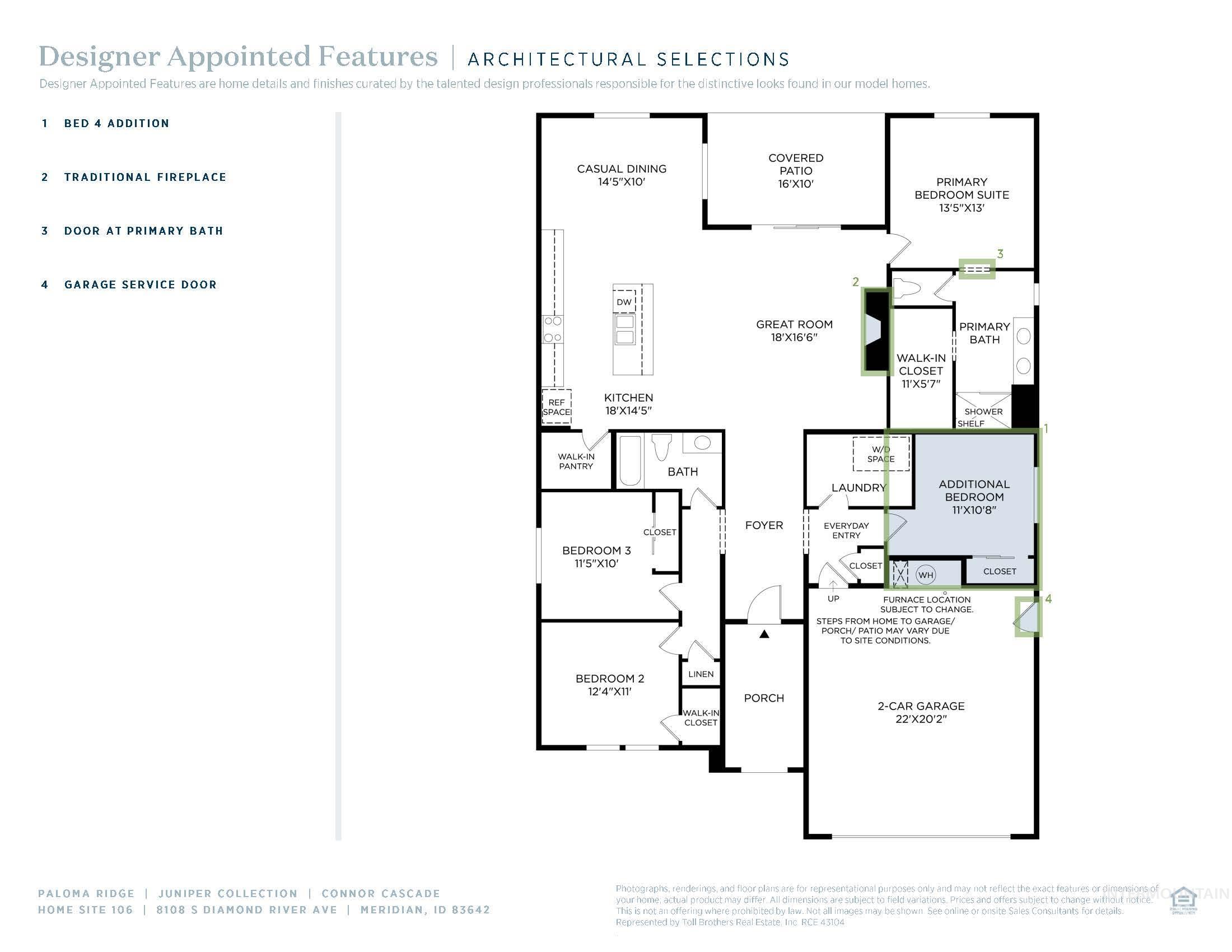 8108 S Diamond River St, Meridian, Idaho 83642, 4 Bedrooms, 2 Bathrooms, Residential For Sale, Price $522,000, 98964657