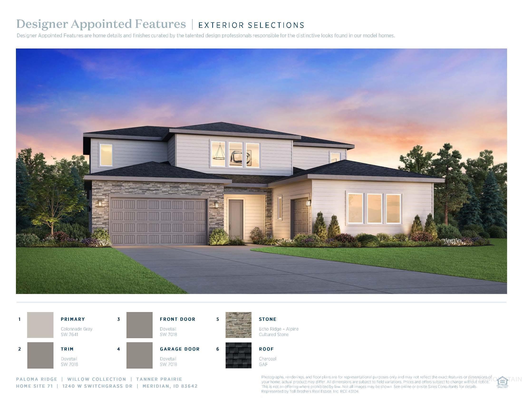 1240 W Switchgrass Dr, Meridian, Idaho 83634, 4 Bedrooms, 3.5 Bathrooms, Residential For Sale, Price $739,000, 98964677