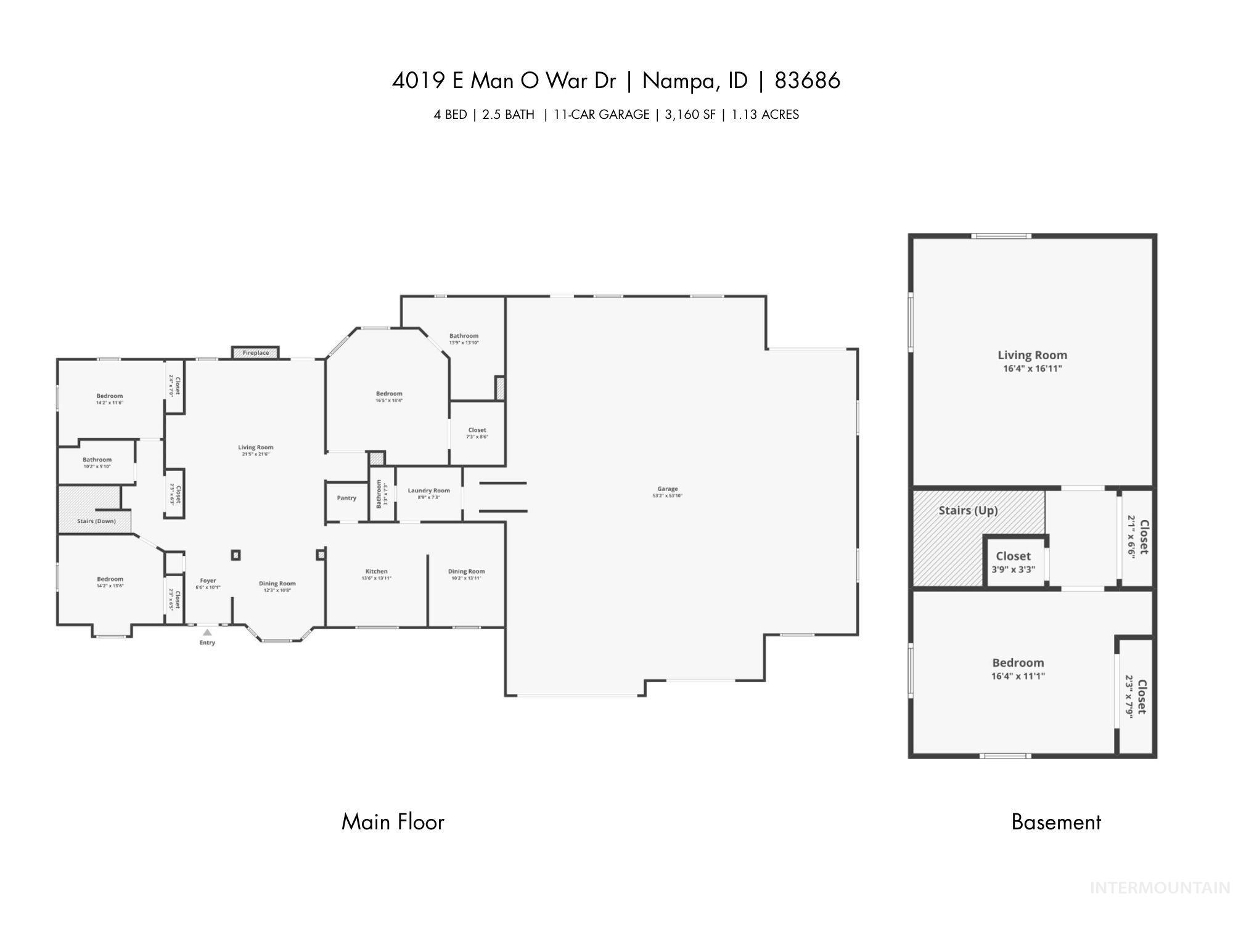 4019 E Man O War Dr, Nampa, Idaho 83686, 4 Bedrooms, 2.5 Bathrooms, Residential For Sale, Price $896,500,MLS 98965132