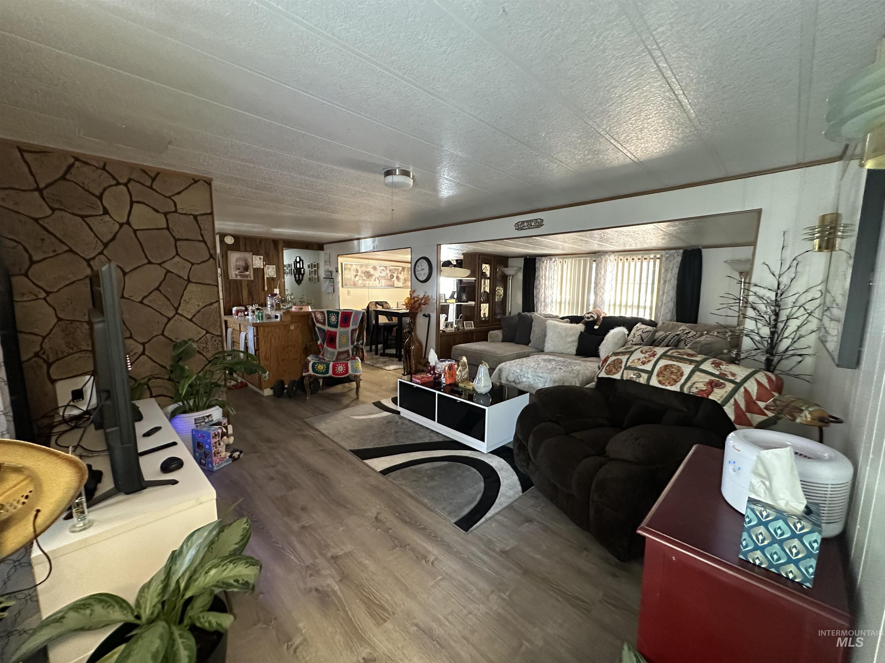Living room with wood finished floors