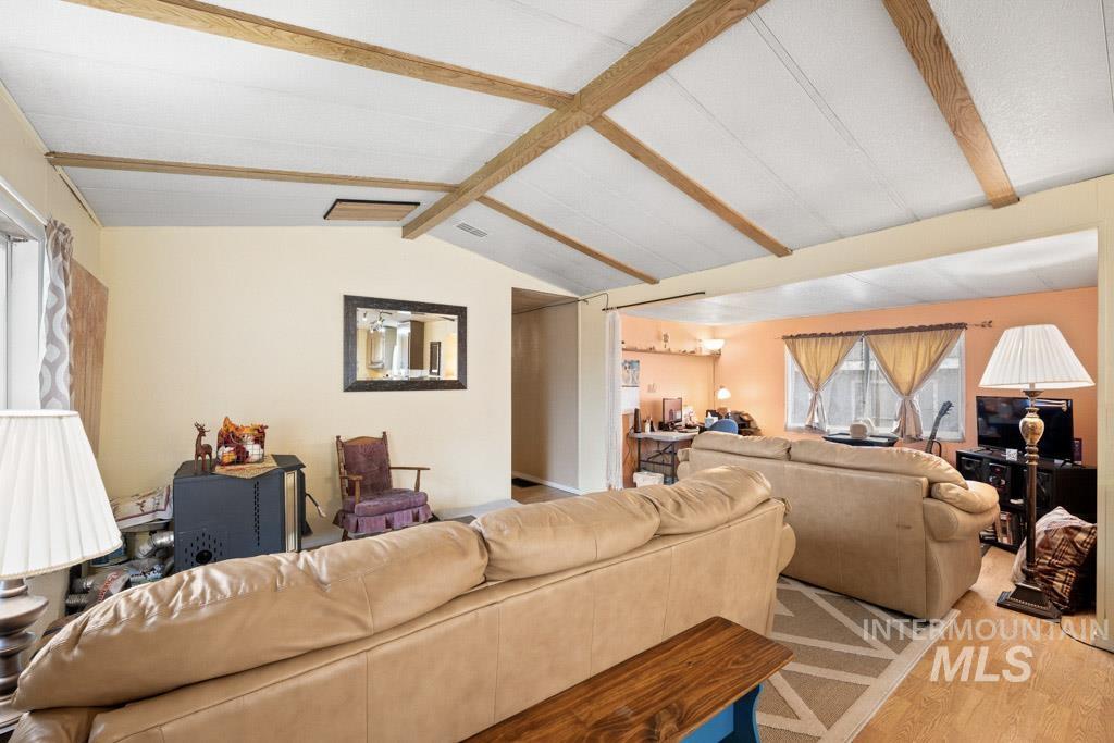 Living room featuring wood finished floors