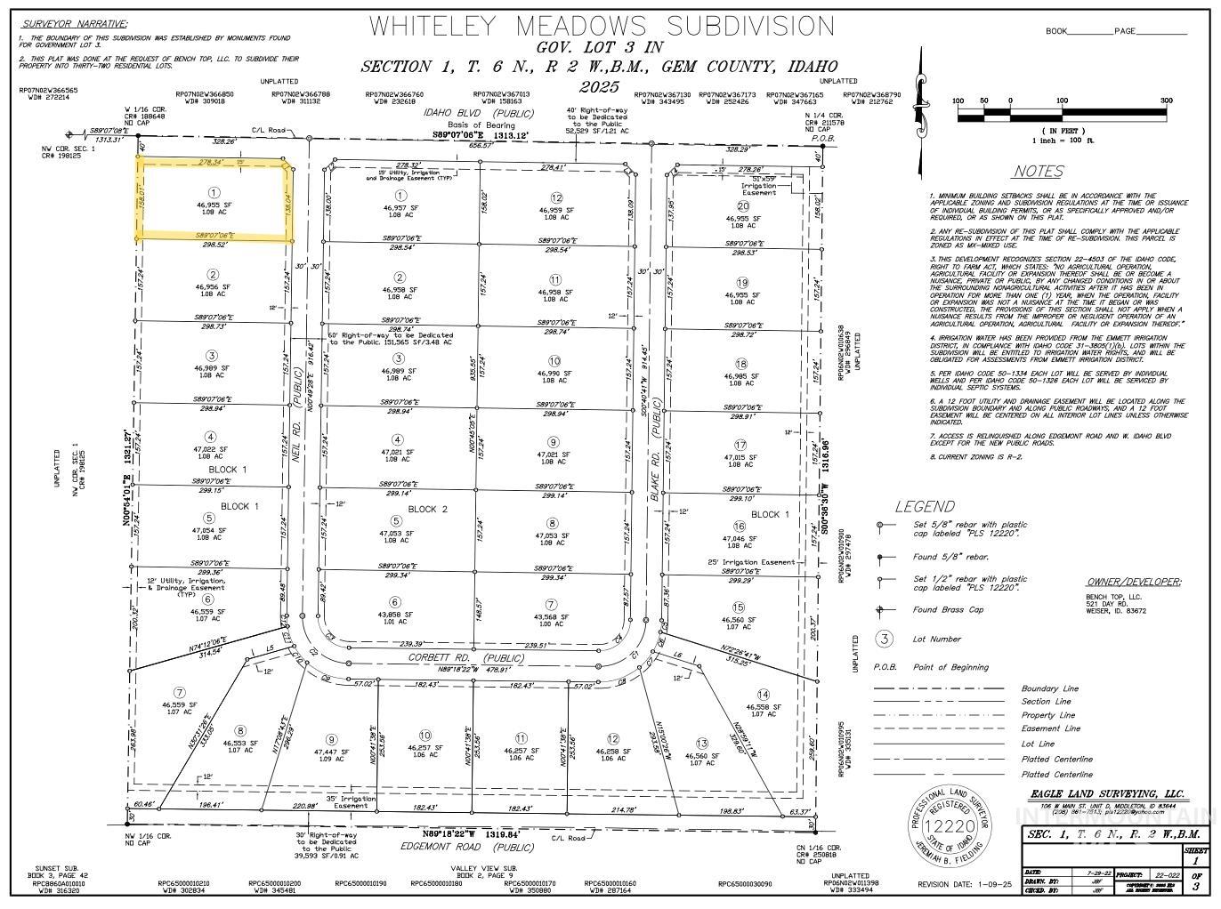 Lot 1 Neil Rd, Emmett, Idaho 83617, Land For Sale, Price $200,000,MLS 98969000