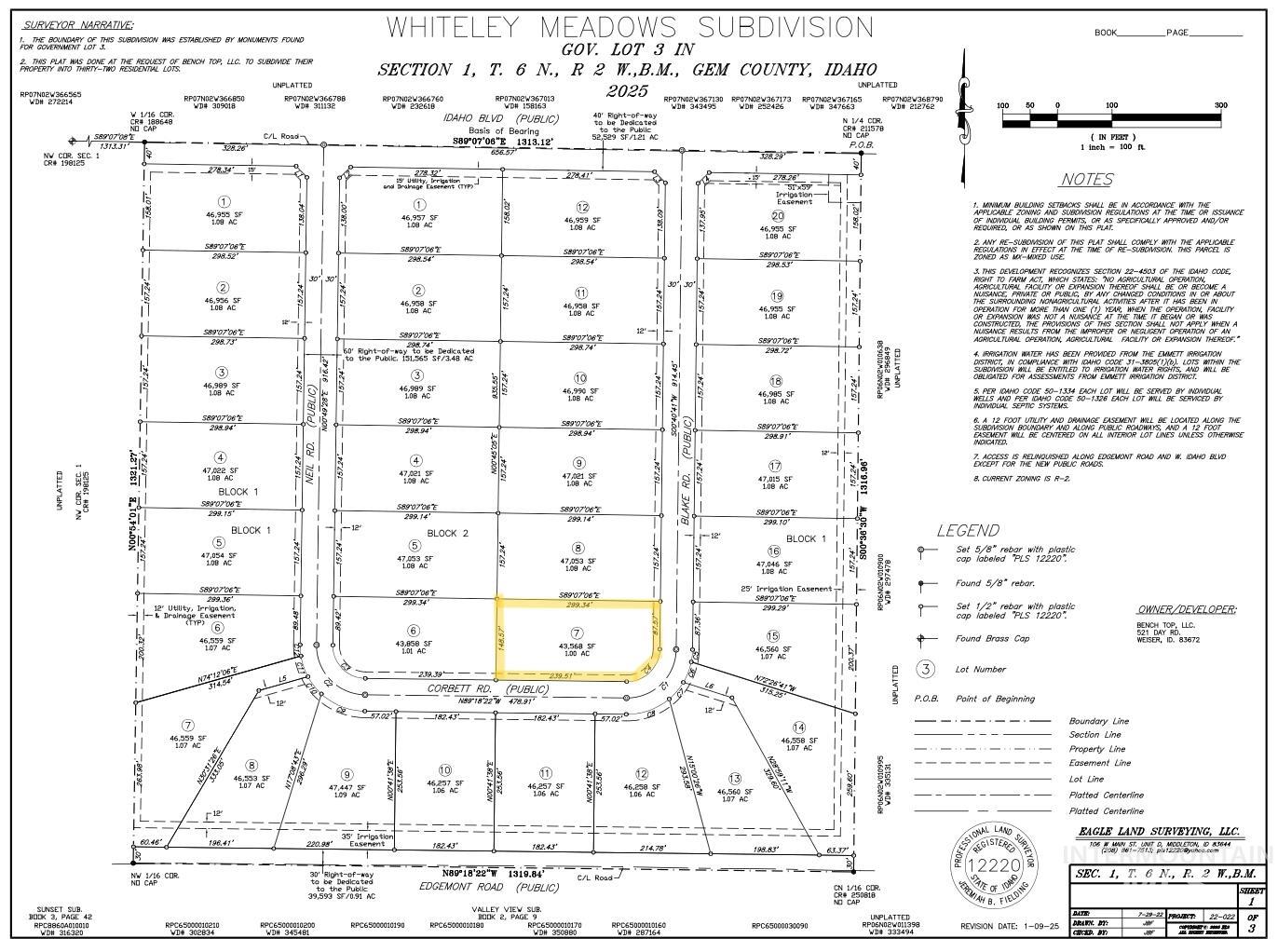 Lot 7 Corbett Rd, Emmett, Idaho 83617, Land For Sale, Price $215,000,MLS 98969004