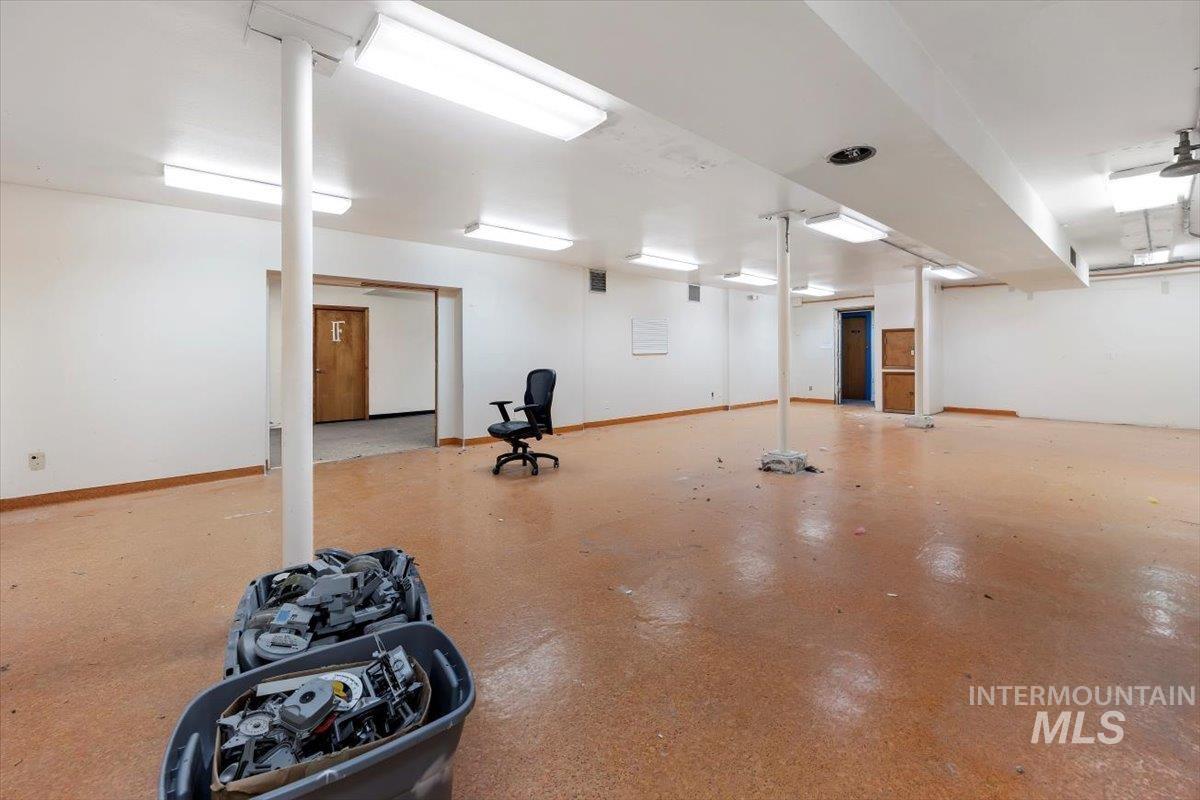 View of finished basement