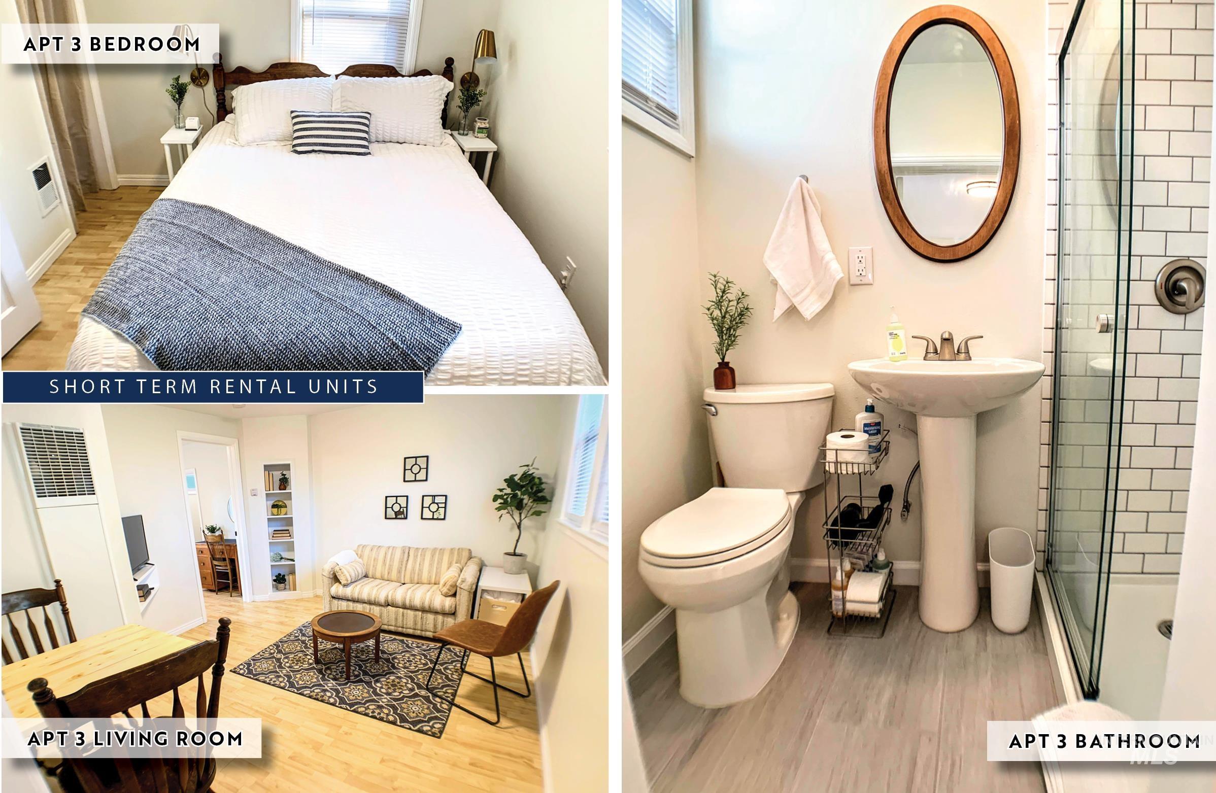 Full bath featuring light wood-style flooring, a shower stall, and a heating unit