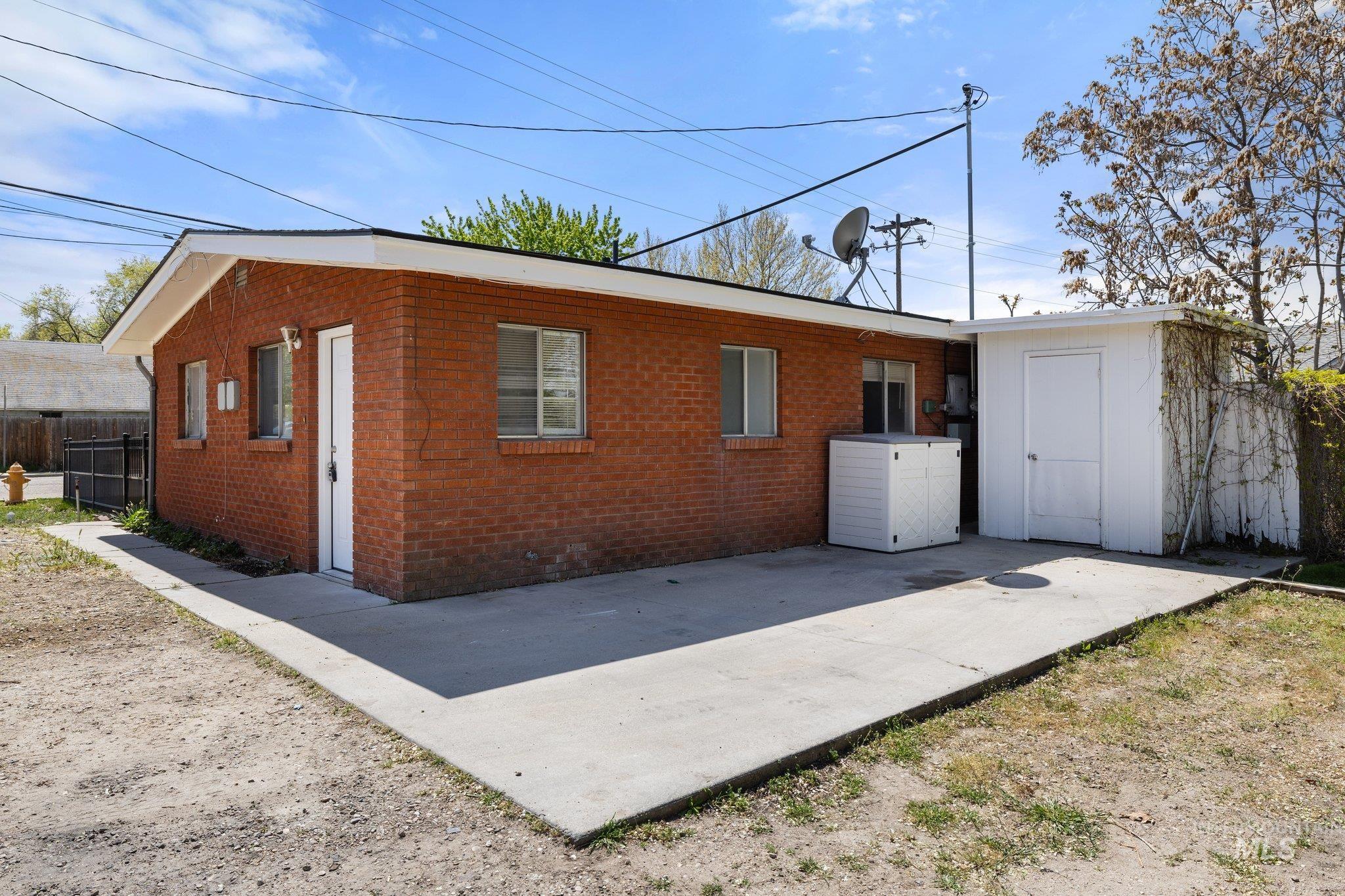 View of home's exterior with brick siding