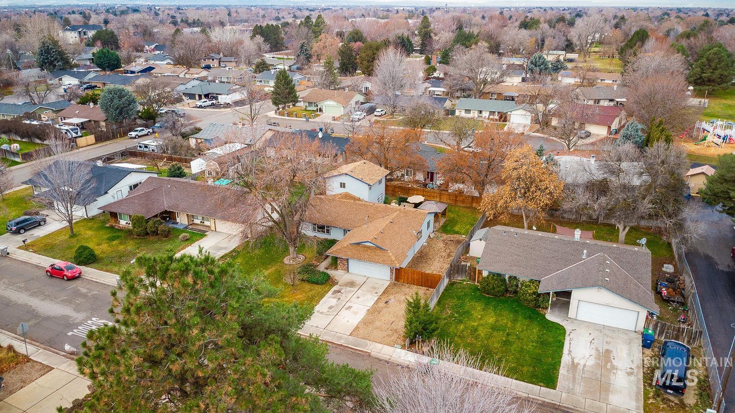 Aerial view of residential area
