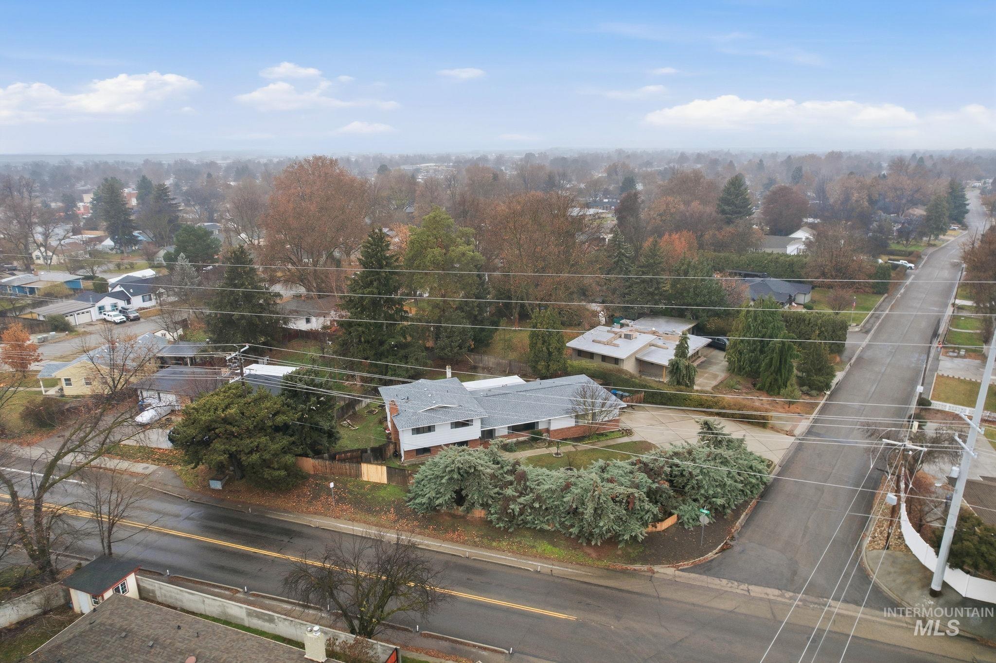 Aerial view of residential area