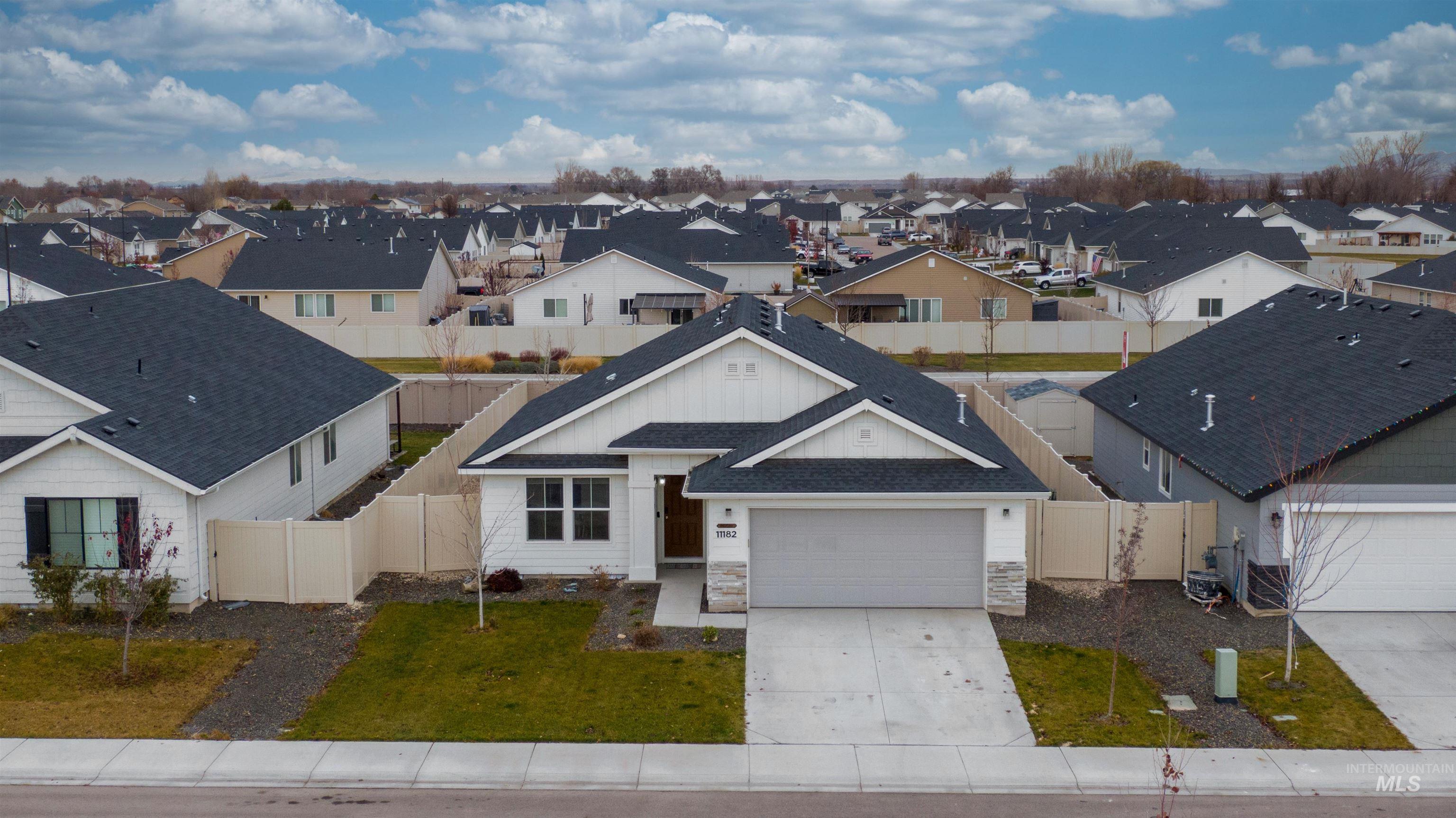 Aerial view of residential area