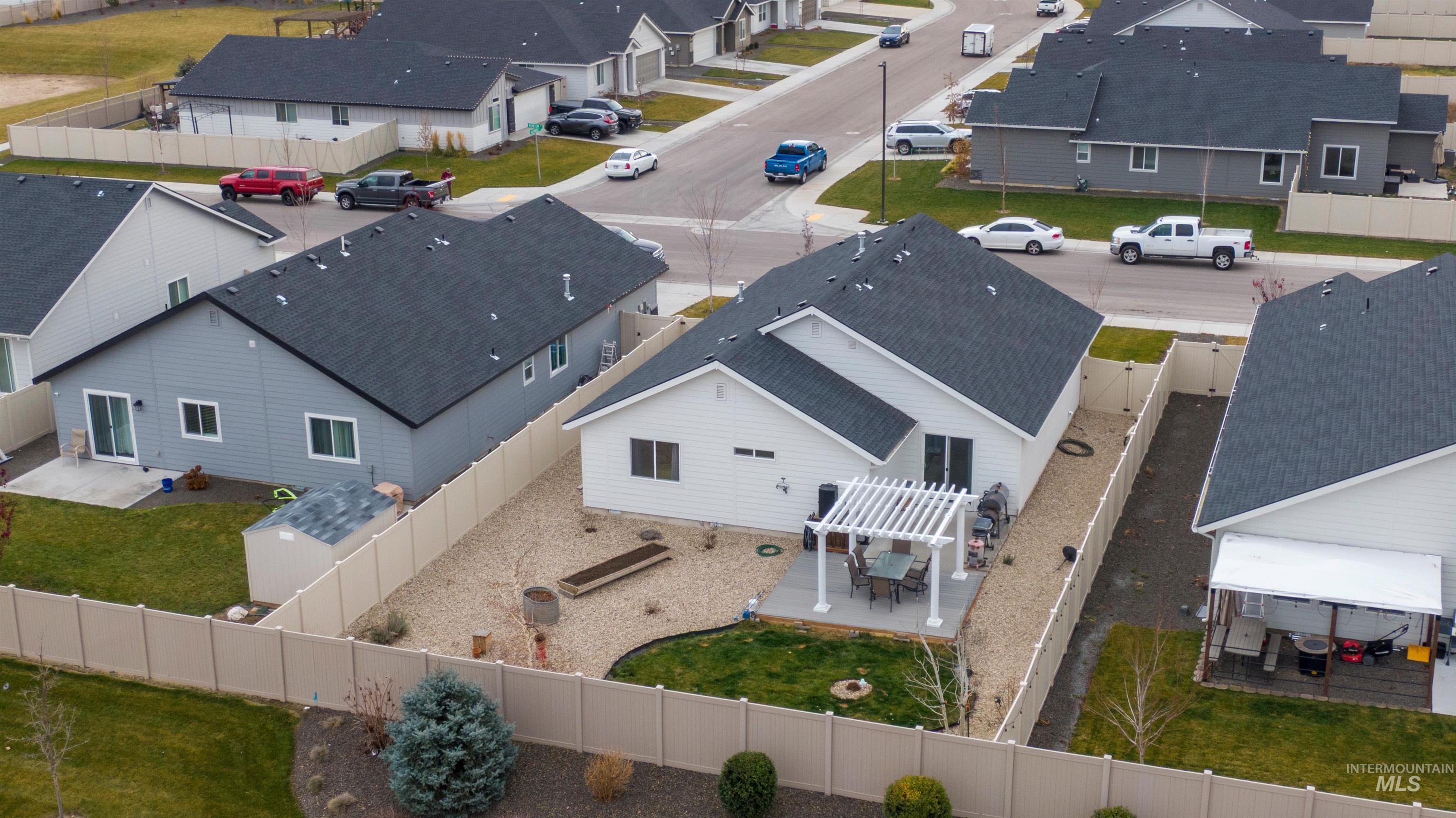 Aerial view of residential area