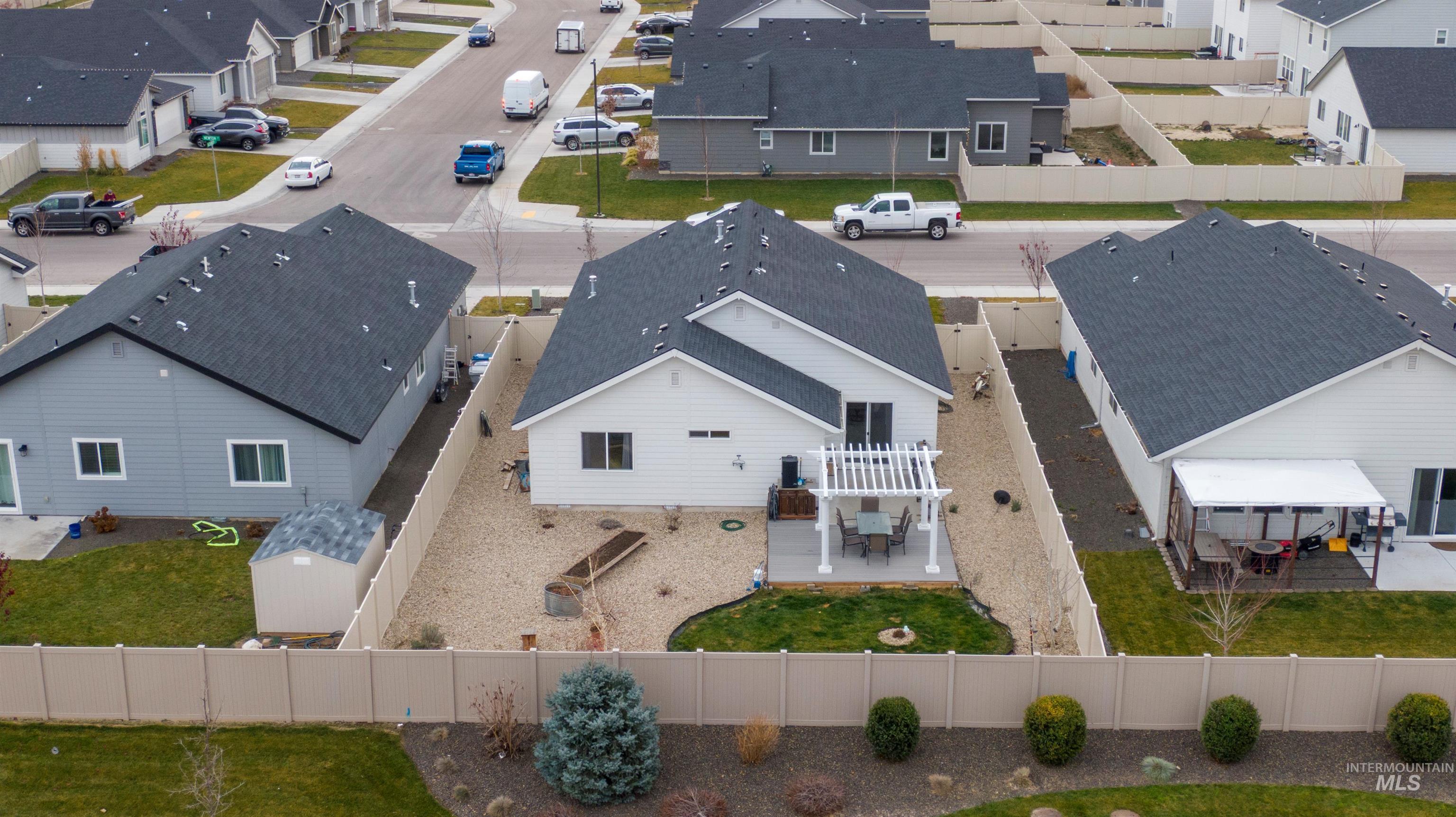 Aerial view of residential area