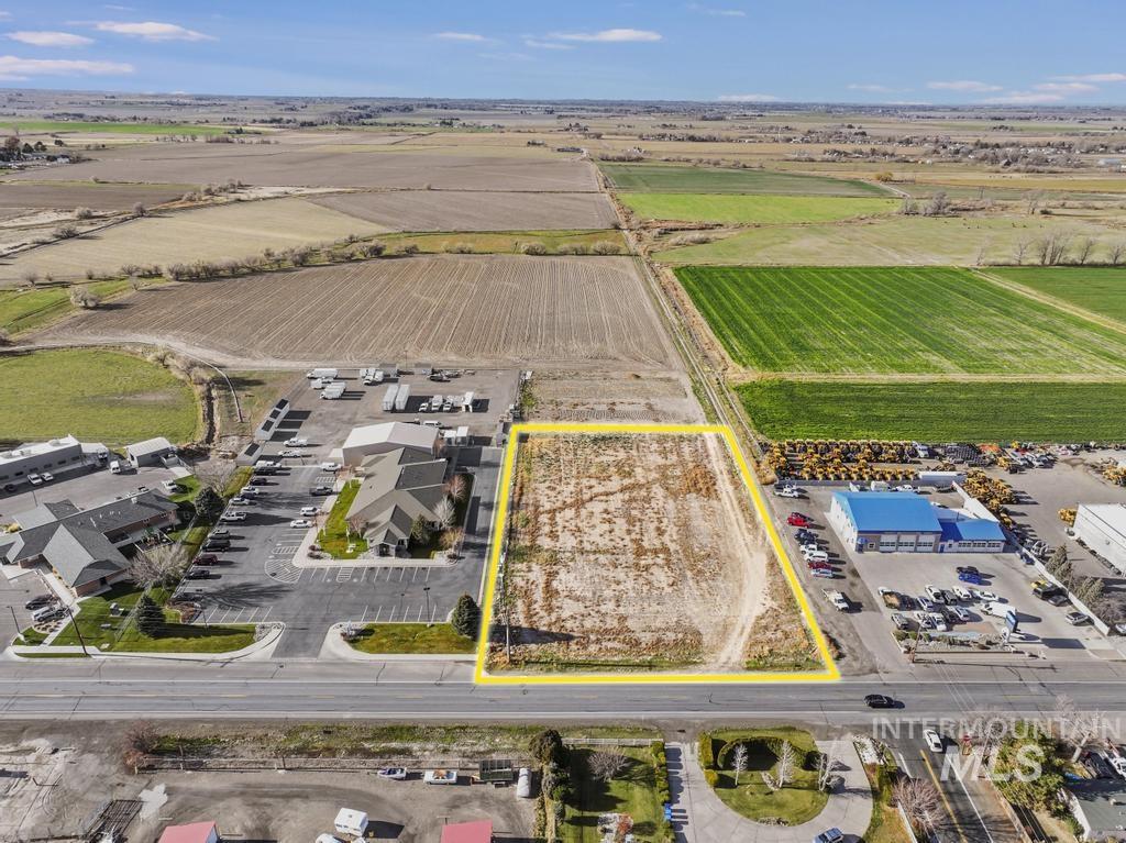 View of rural area featuring property boundaries highlighted and abundant farmland