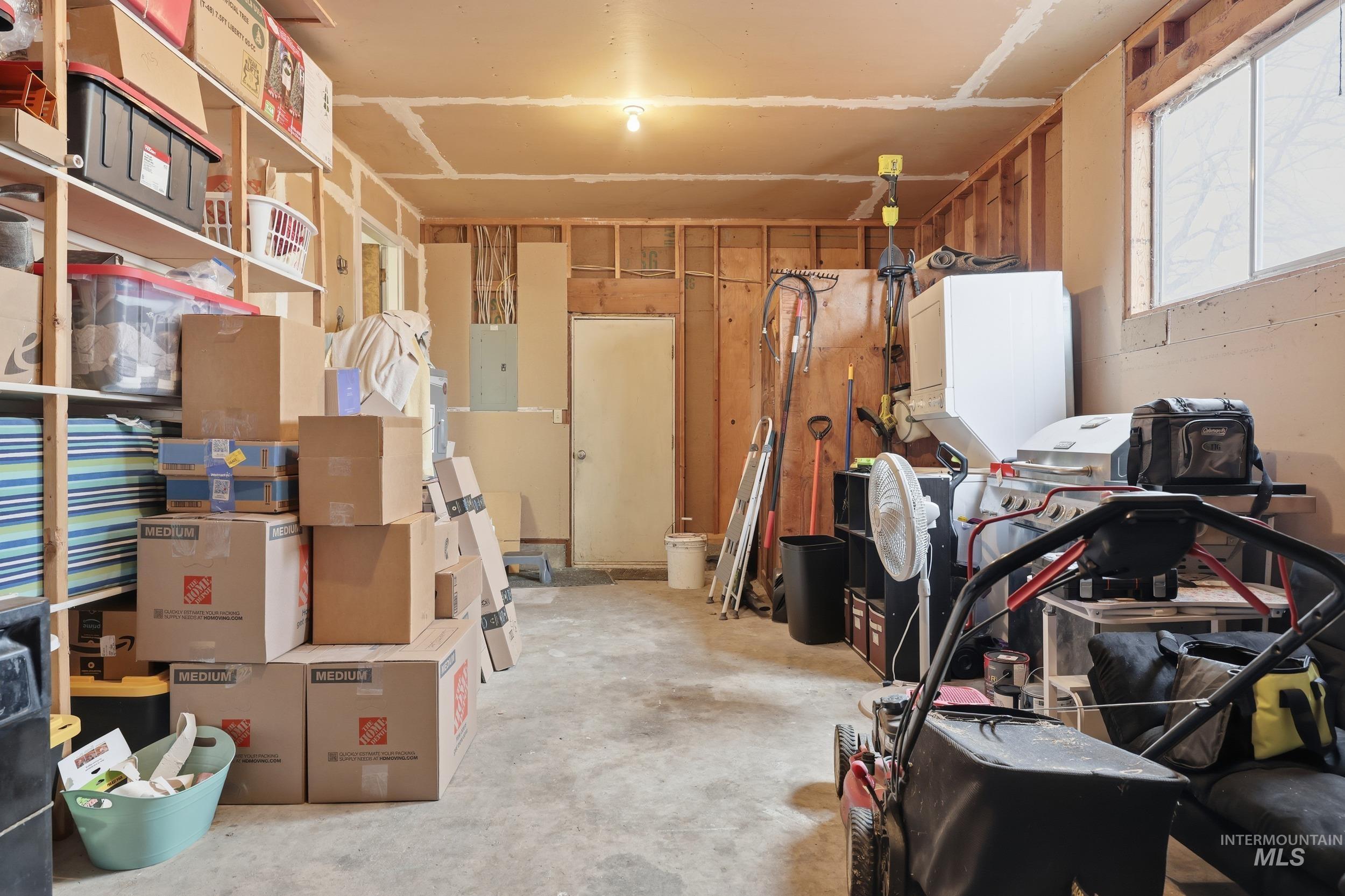 Storage room with electric panel