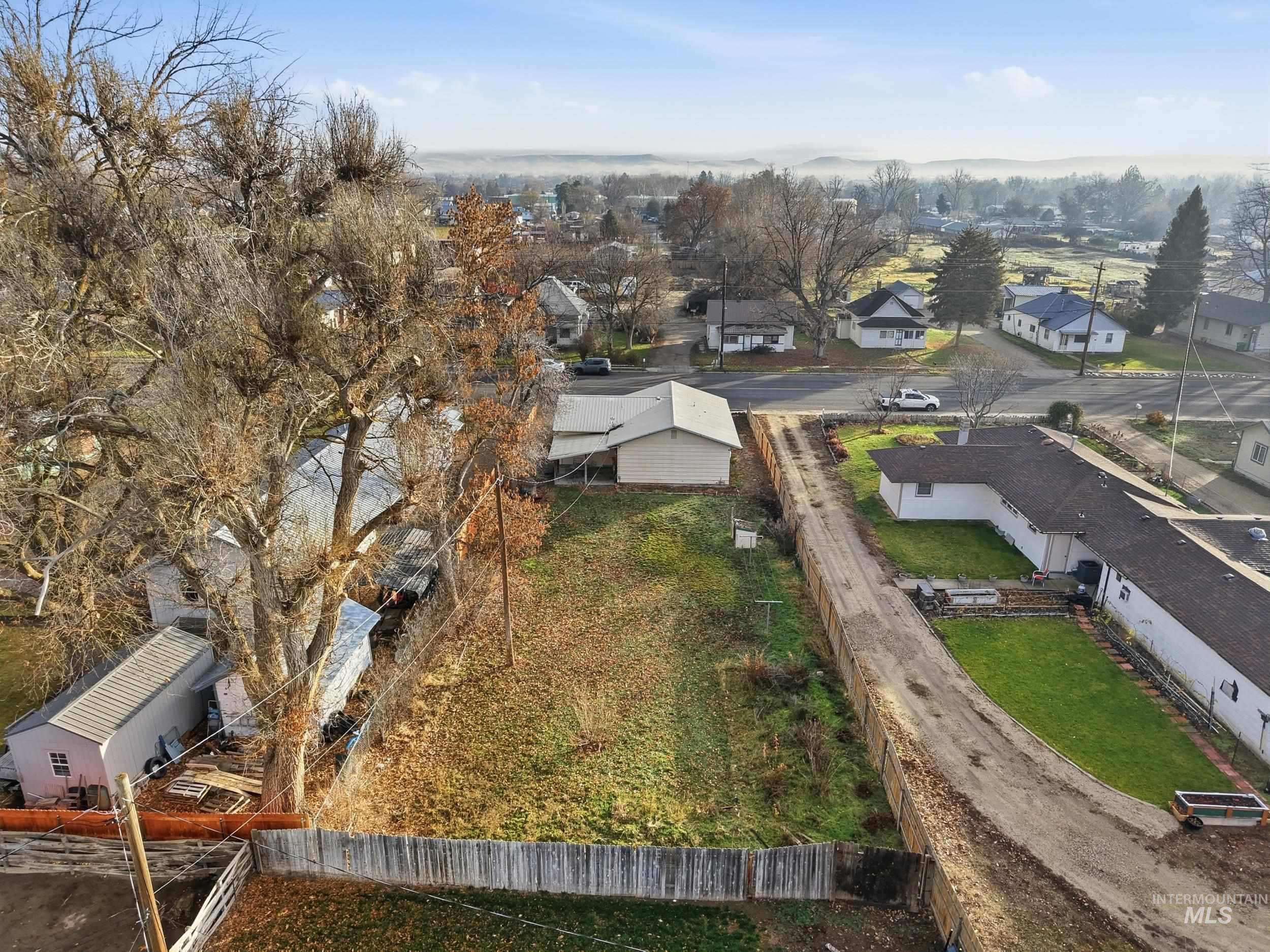 Aerial view of residential area